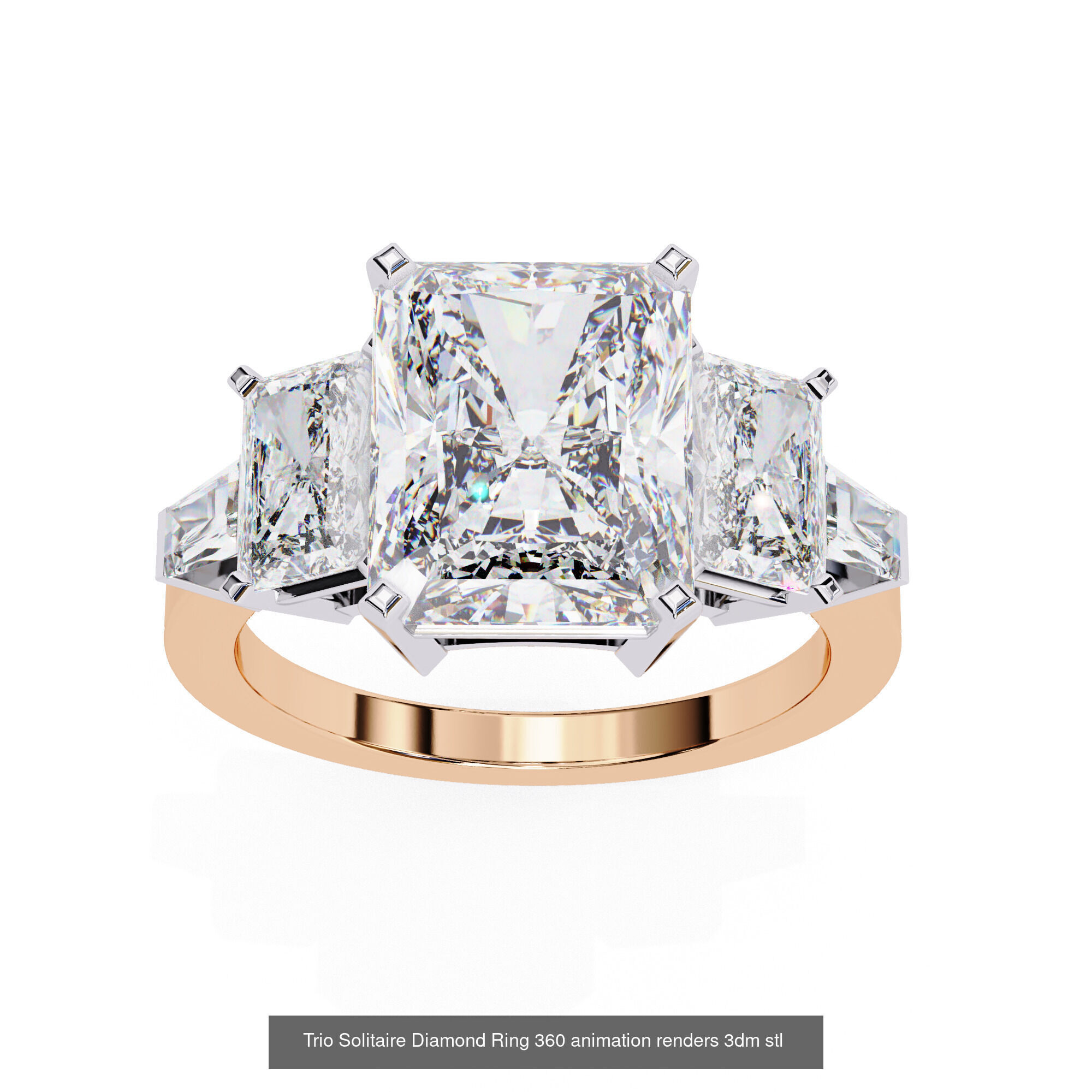 96 Solitaire Diamond Ring 360 animation renders PART-1 3D Model Collection_106