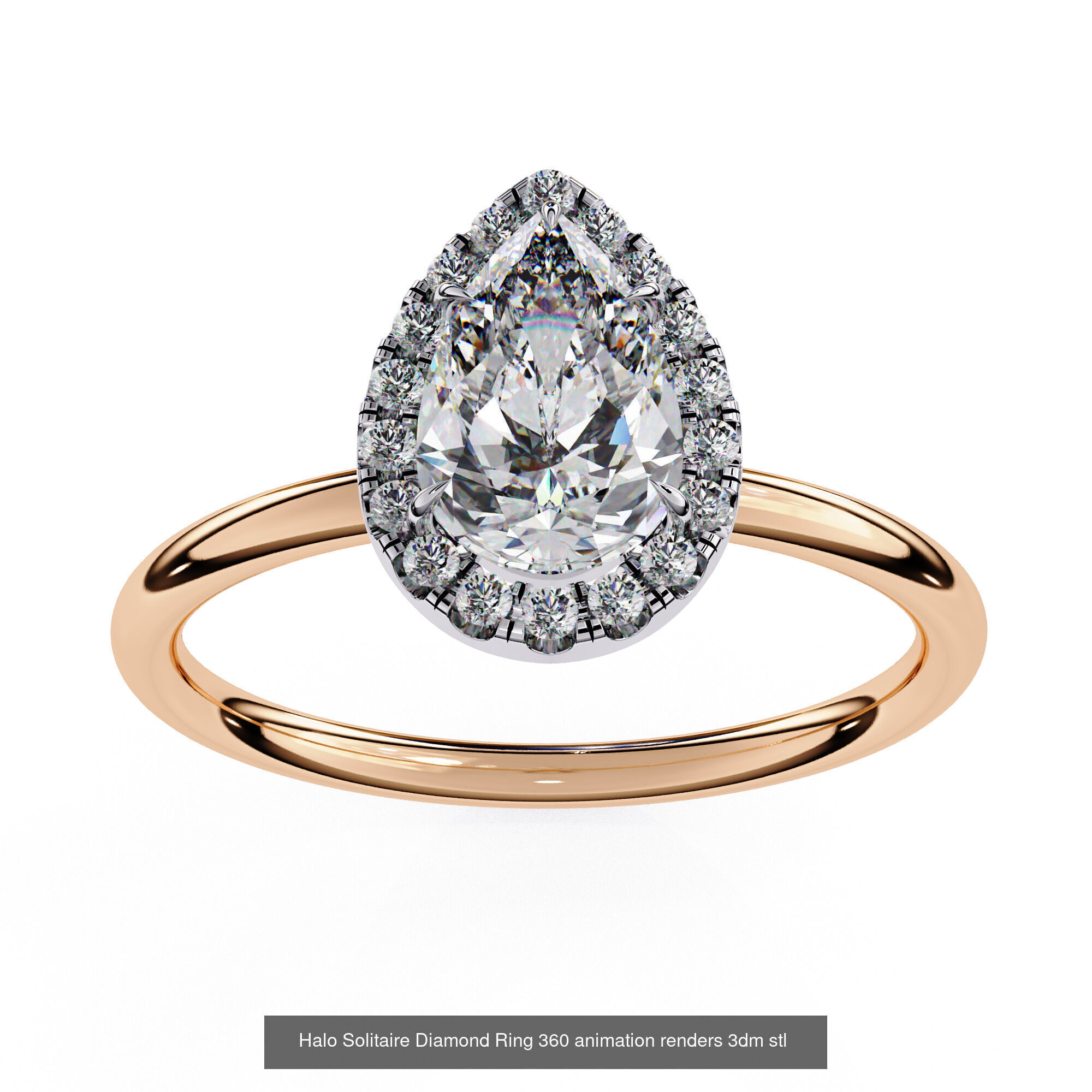 96 Solitaire Diamond Ring 360 animation renders PART-1 3D Model Collection_19