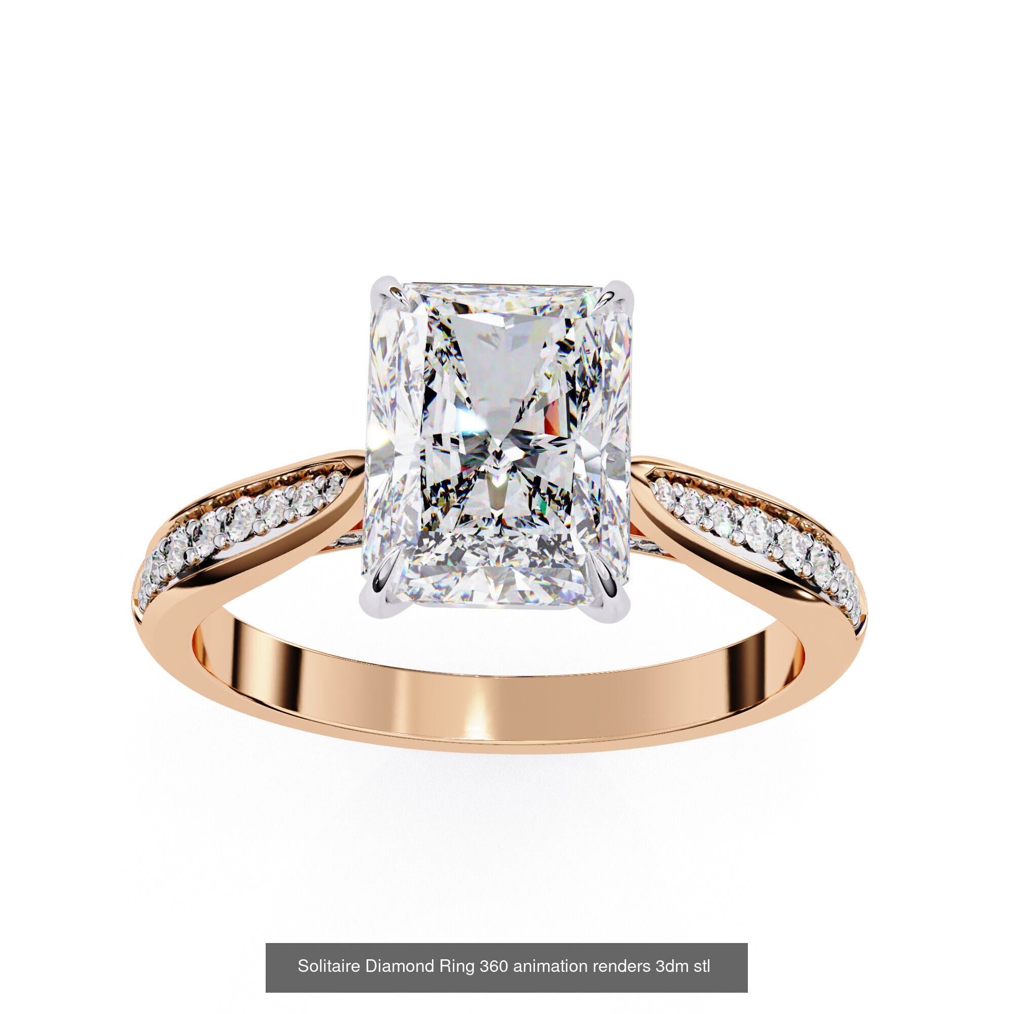 96 Solitaire Diamond Ring 360 animation renders PART-1 3D Model Collection_90