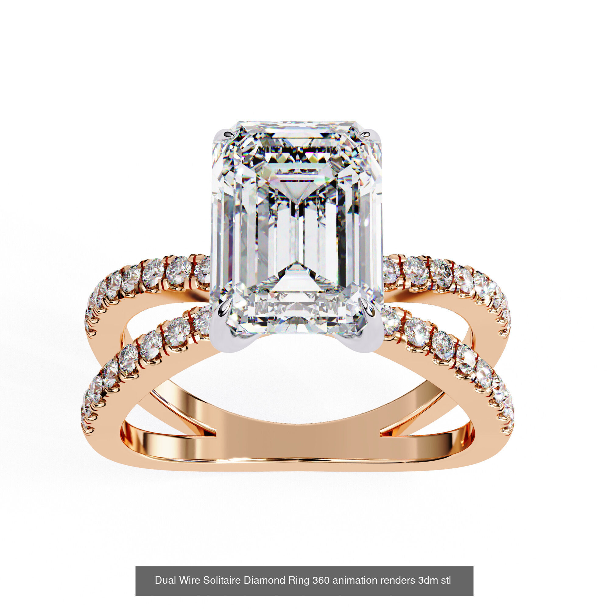 96 Solitaire Diamond Ring 360 animation renders PART-1 3D Model Collection_57