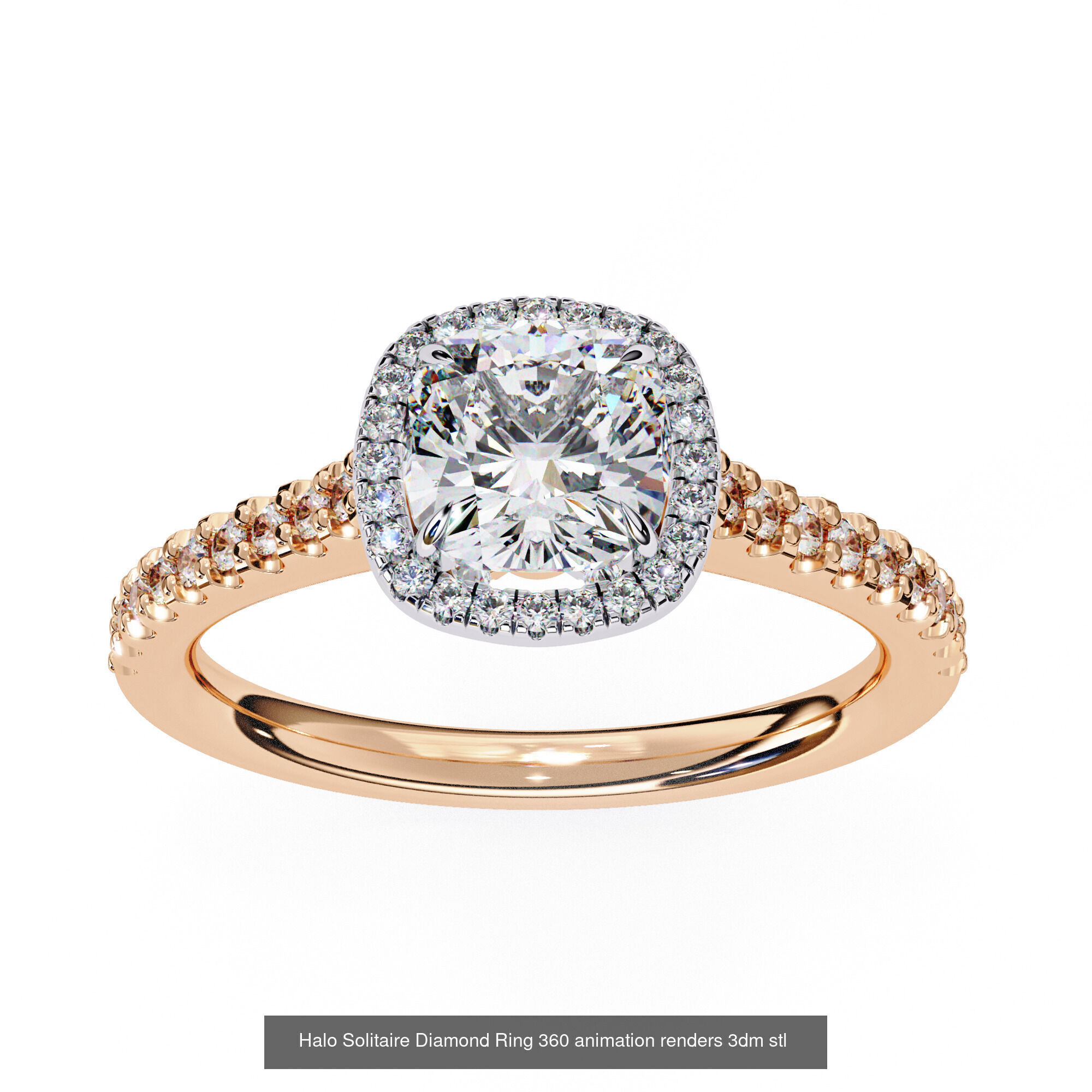 96 Solitaire Diamond Ring 360 animation renders PART-1 3D Model Collection_98