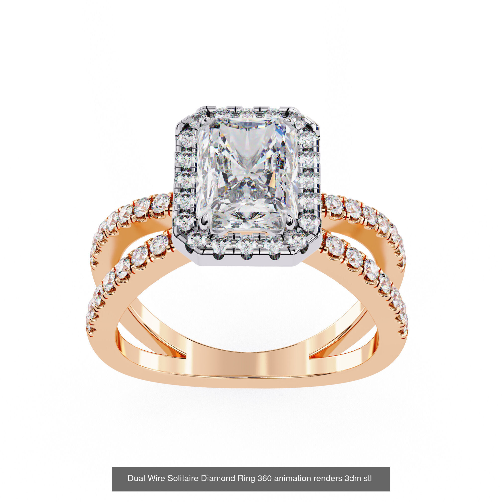 96 Solitaire Diamond Ring 360 animation renders PART-1 3D Model Collection_66