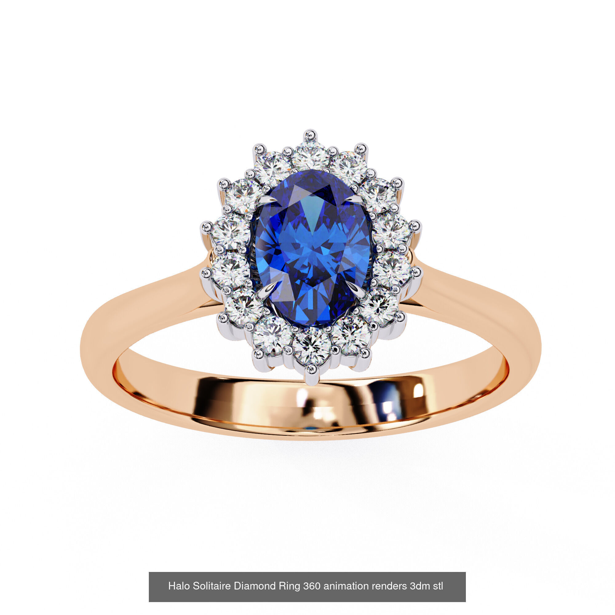 96 Solitaire Diamond Ring 360 animation renders PART-1 3D Model Collection_15