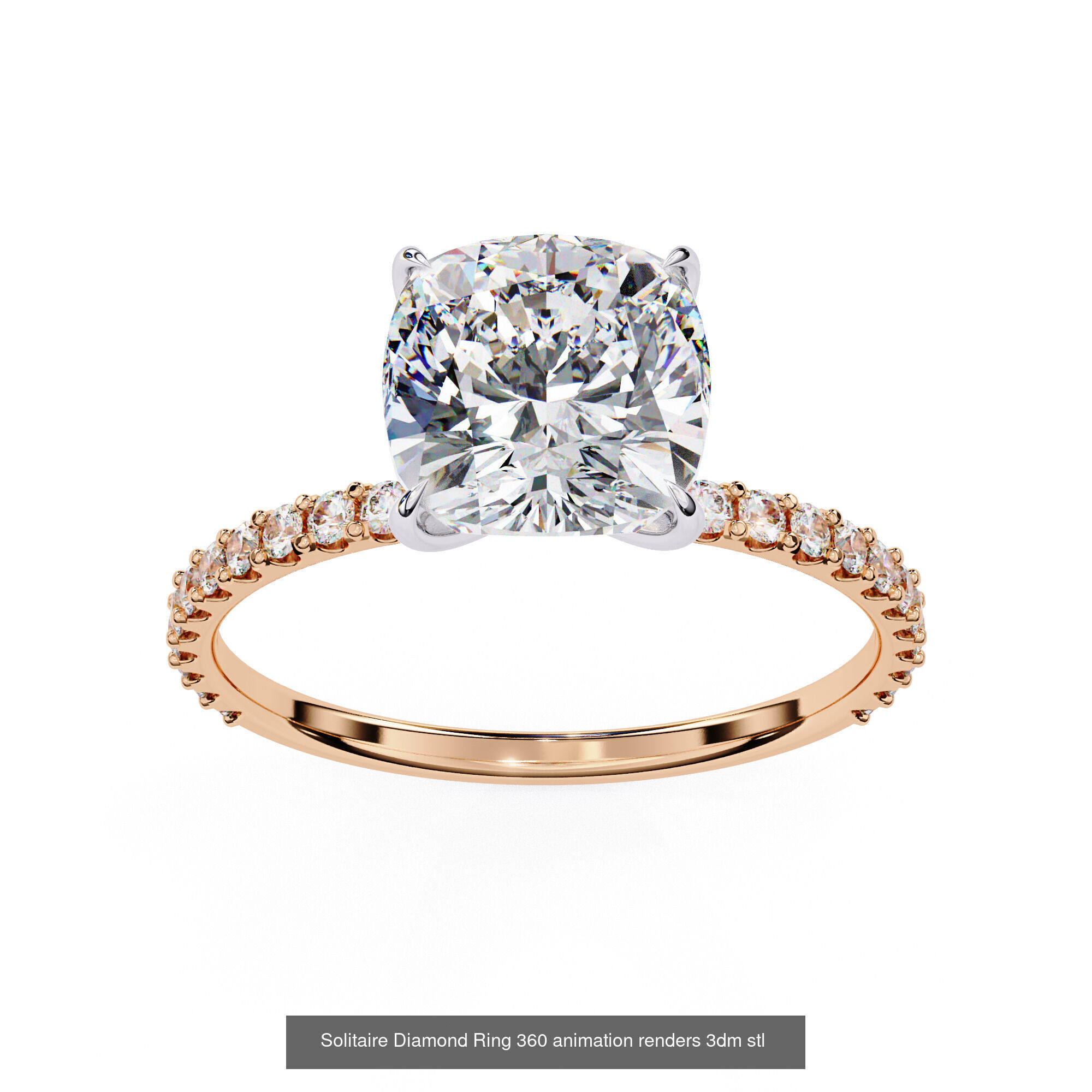 96 Solitaire Diamond Ring 360 animation renders PART-1 3D Model Collection_38