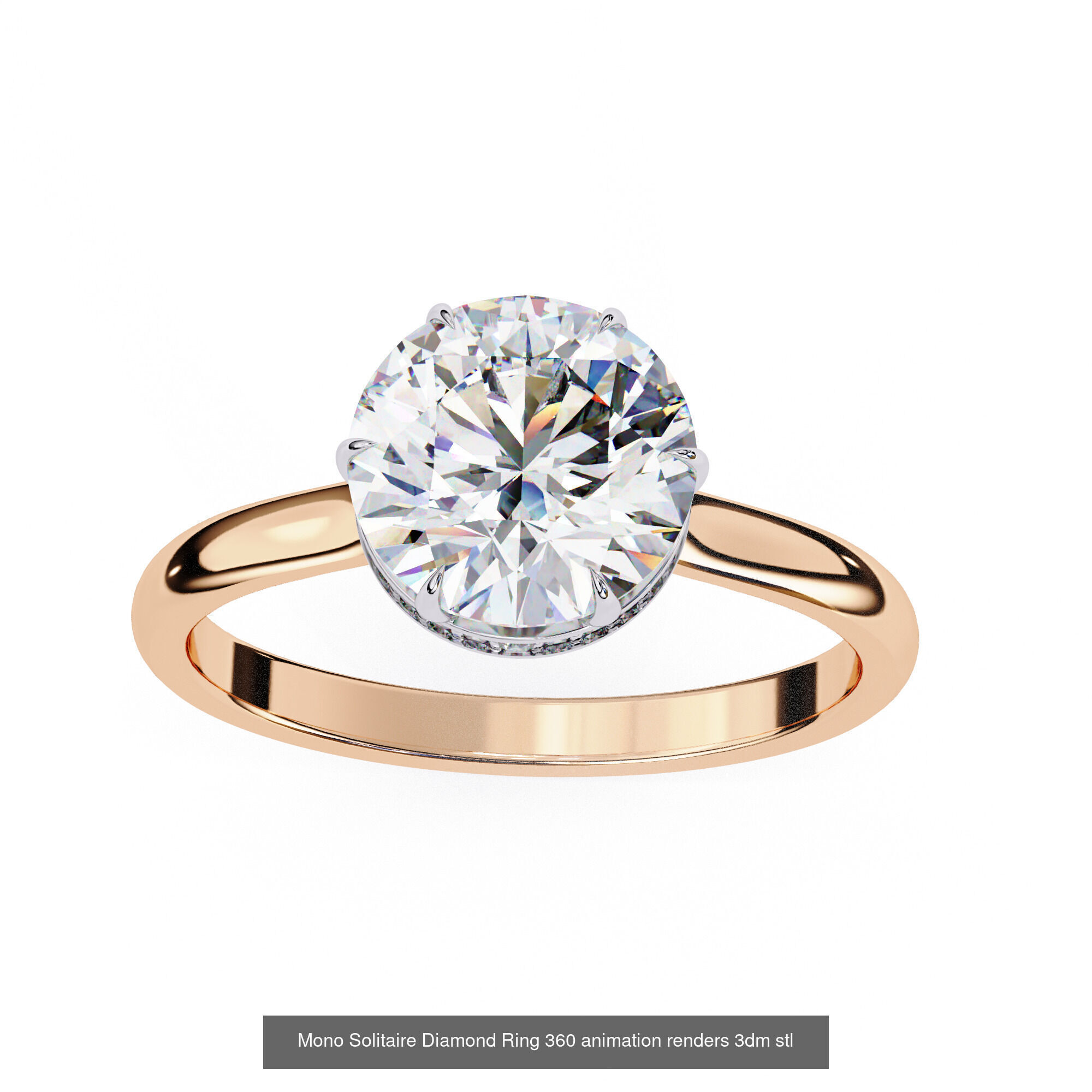 96 Solitaire Diamond Ring 360 animation renders PART-1 3D Model Collection_37