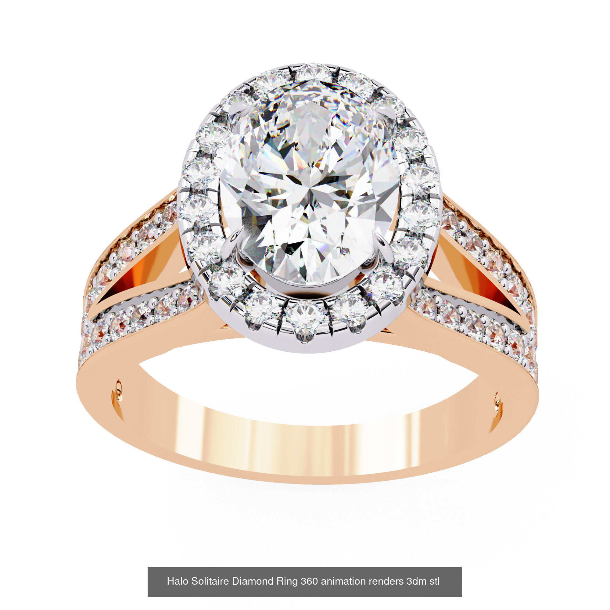 96 Solitaire Diamond Ring 360 animation renders PART-1 3D Model Collection_30
