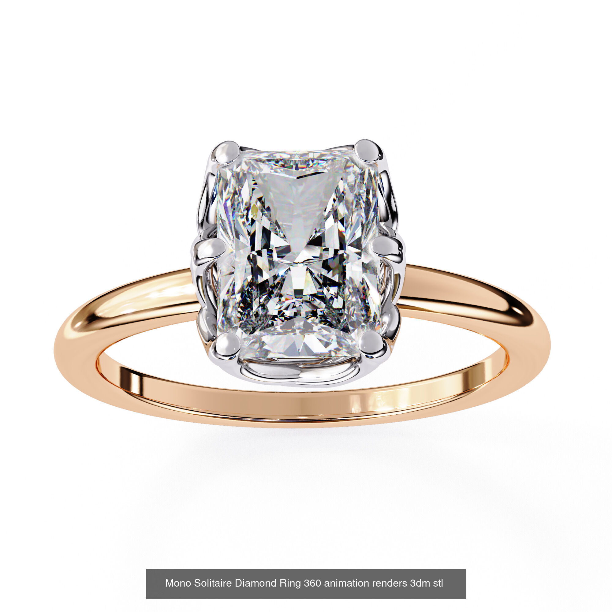 96 Solitaire Diamond Ring 360 animation renders PART-1 3D Model Collection_75