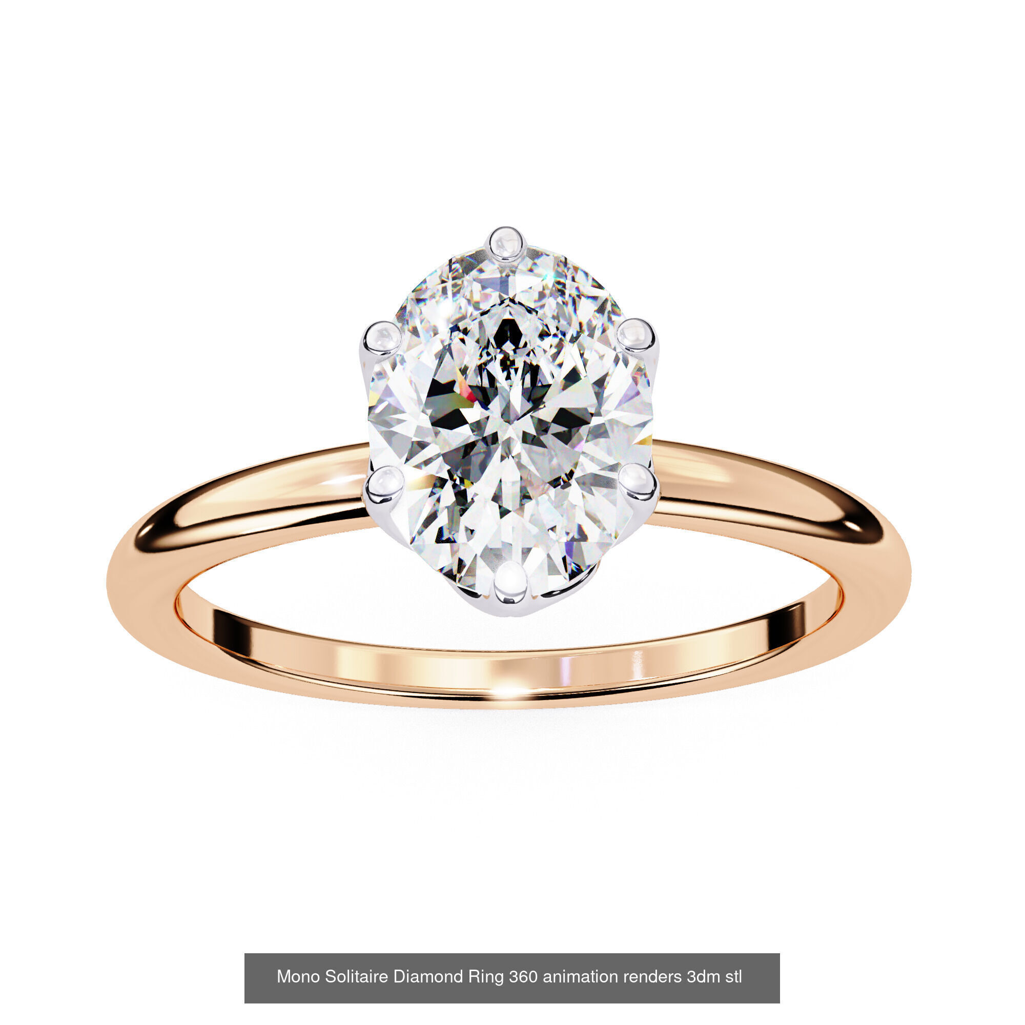 96 Solitaire Diamond Ring 360 animation renders PART-1 3D Model Collection_73