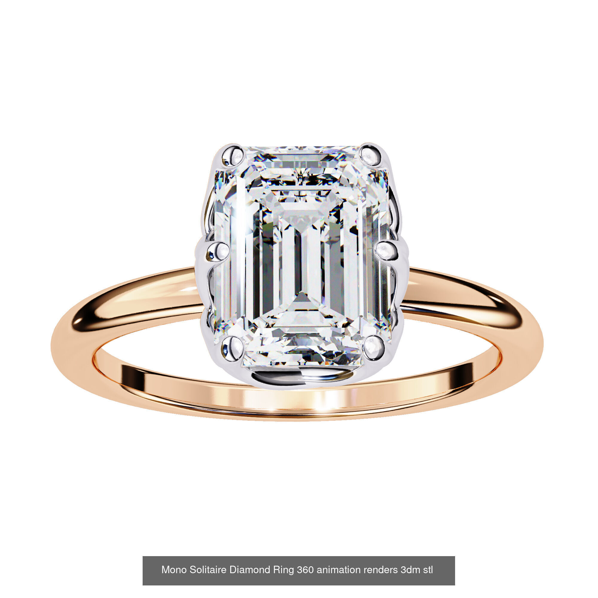 96 Solitaire Diamond Ring 360 animation renders PART-1 3D Model Collection_74