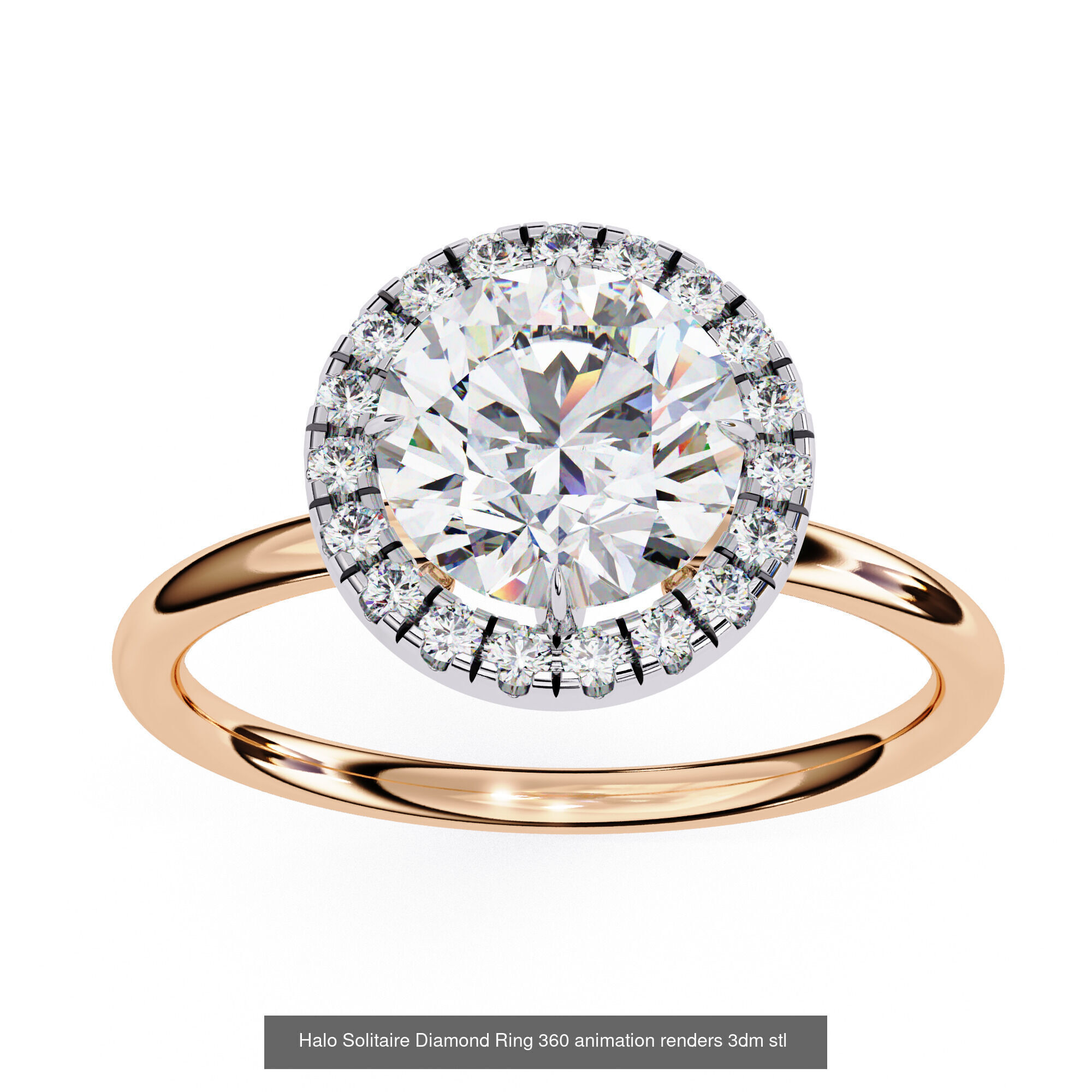 96 Solitaire Diamond Ring 360 animation renders PART-1 3D Model Collection_22