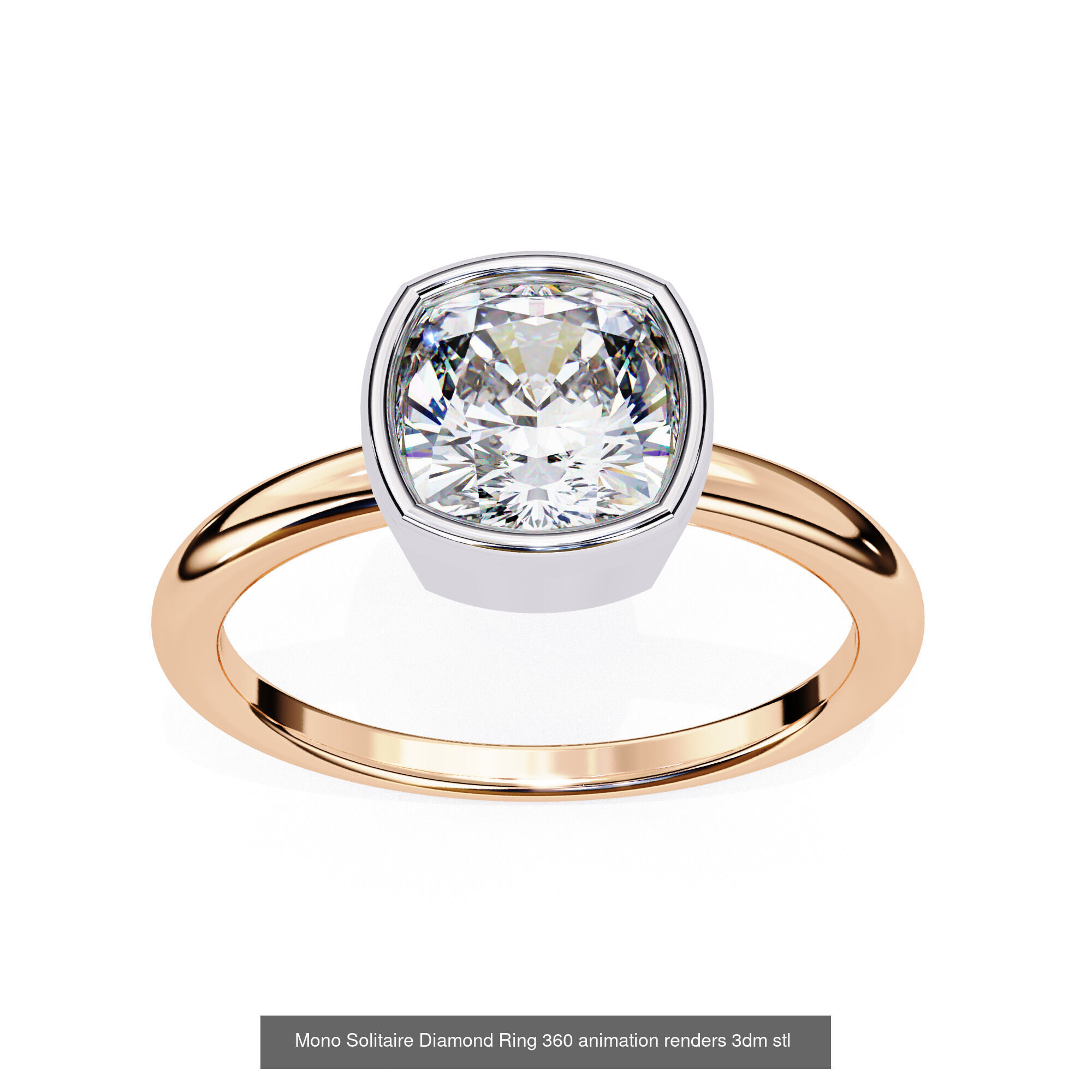 96 Solitaire Diamond Ring 360 animation renders PART-1 3D Model Collection_93
