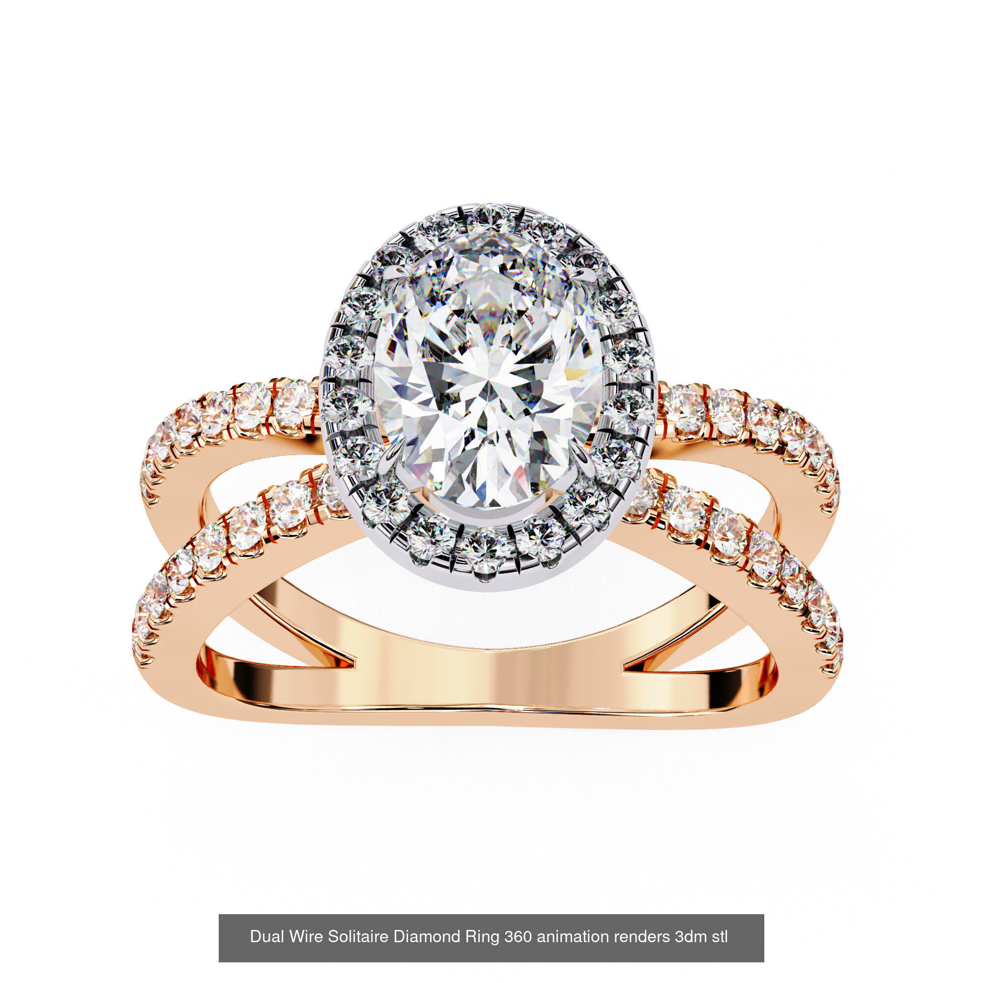 96 Solitaire Diamond Ring 360 animation renders PART-1 3D Model Collection_69