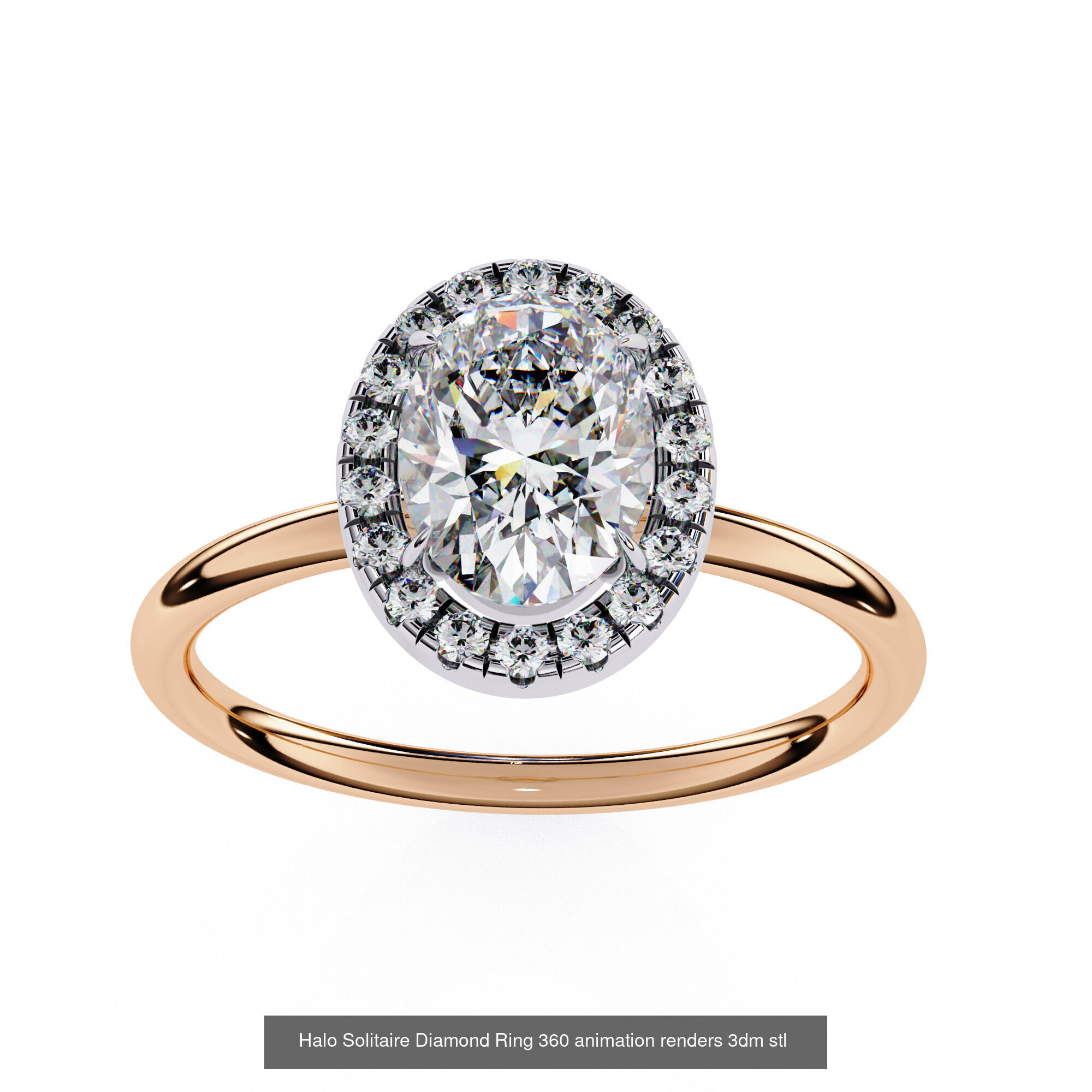 96 Solitaire Diamond Ring 360 animation renders PART-1 3D Model Collection_20