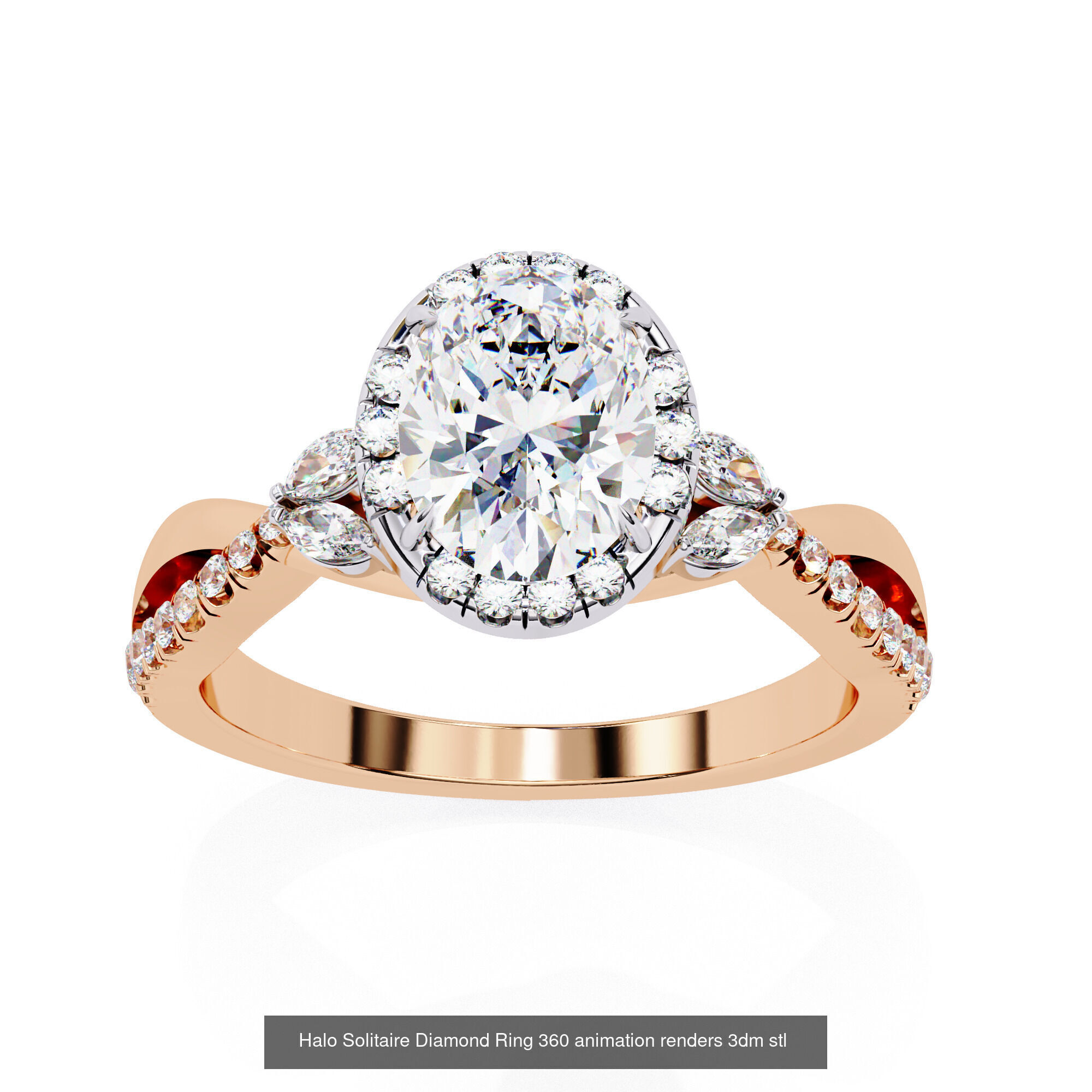 96 Solitaire Diamond Ring 360 animation renders PART-1 3D Model Collection_16