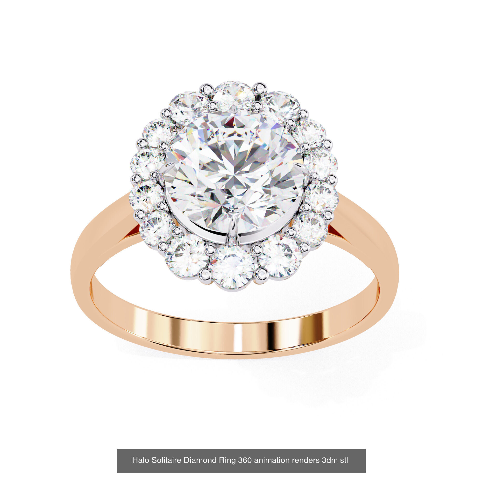 96 Solitaire Diamond Ring 360 animation renders PART-1 3D Model Collection_28