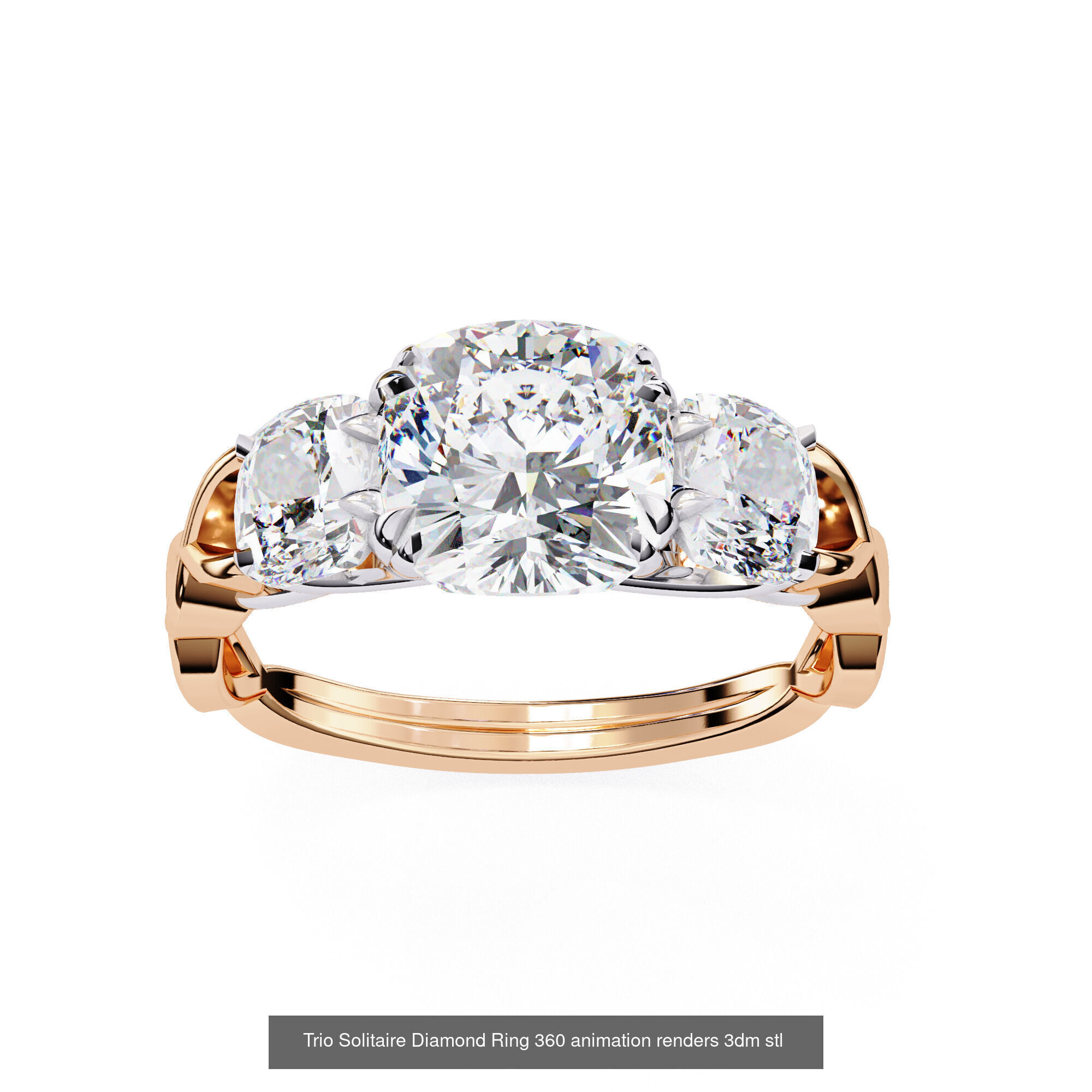 96 Solitaire Diamond Ring 360 animation renders PART-1 3D Model Collection_96