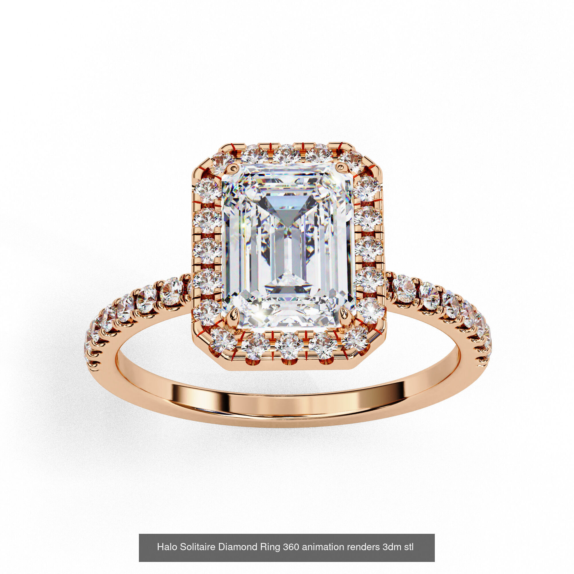 96 Solitaire Diamond Ring 360 animation renders PART-1 3D Model Collection_11