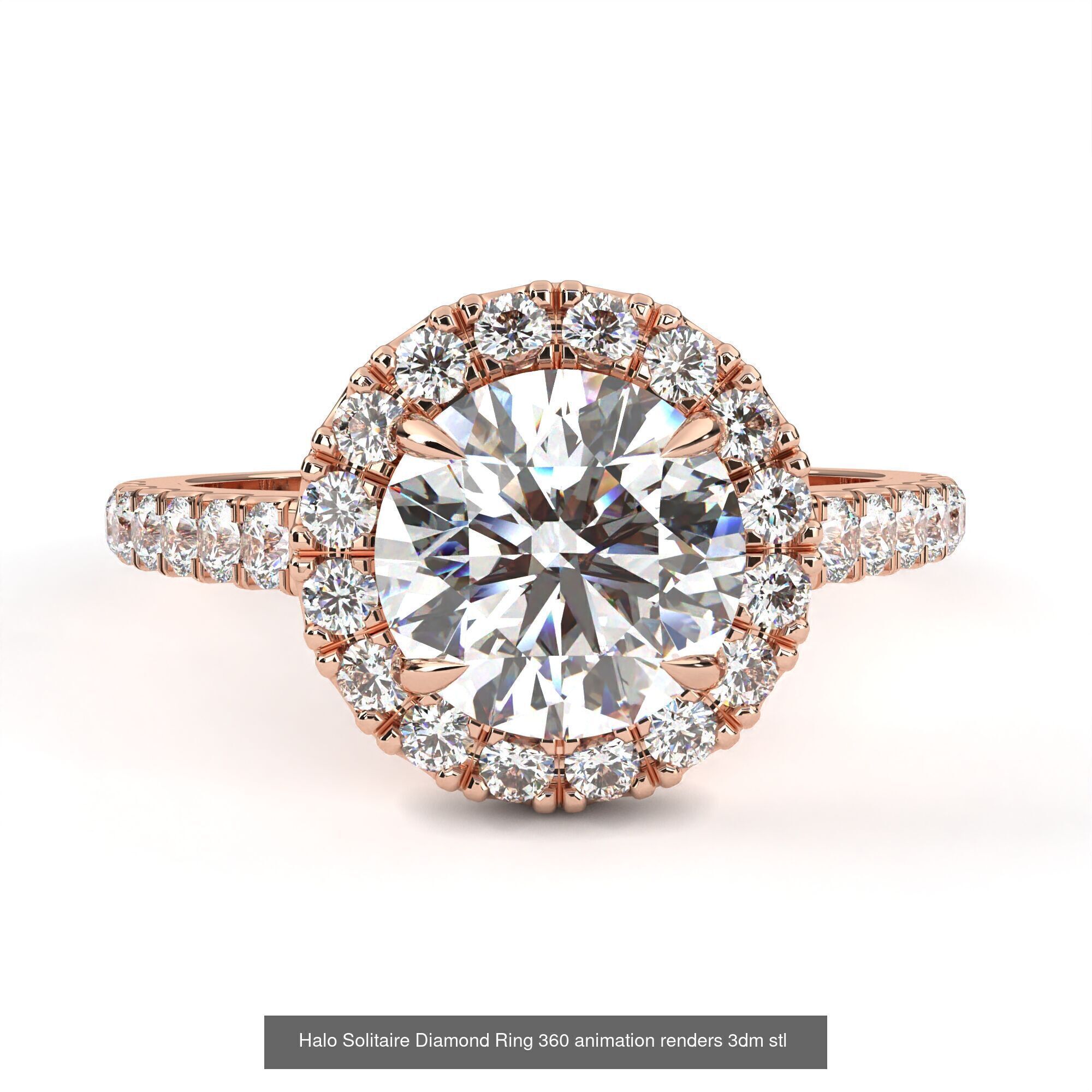 96 Solitaire Diamond Ring 360 animation renders PART-1 3D Model Collection_14