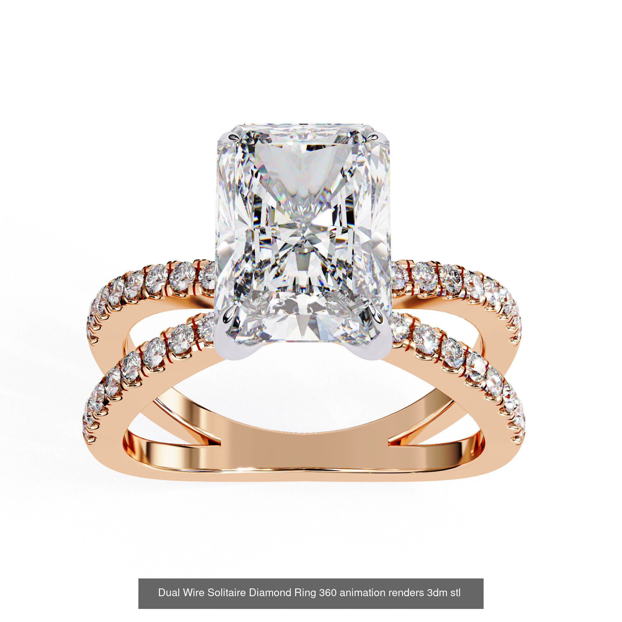 96 Solitaire Diamond Ring 360 animation renders PART-1 3D Model Collection_56