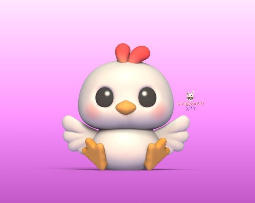 Cute Little Chicken 3D print model_1