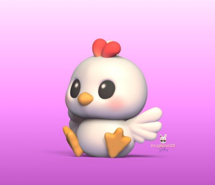 Cute Little Chicken 3D print model_2