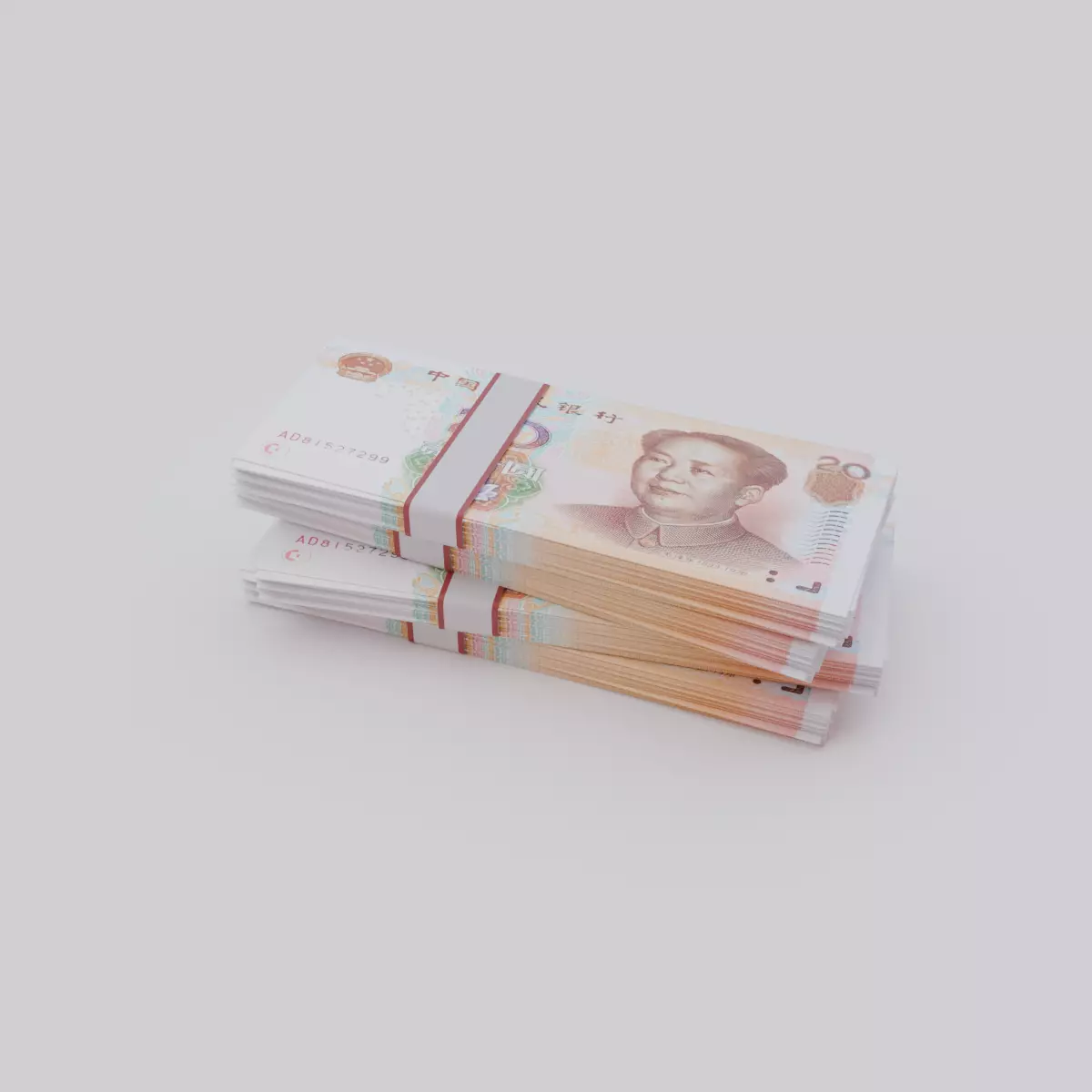 20 Chinese renminbi CNH Currency Low-poly 3D model_0