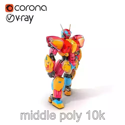 Colorful Humanoid Battle Robot Model Pack