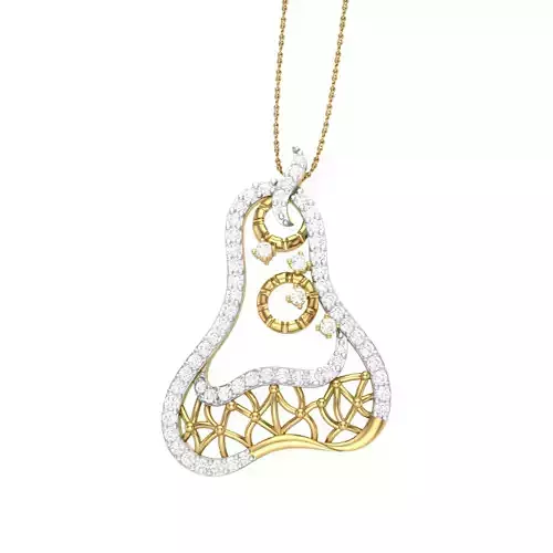 3D Printable Cad jewelry design of Lady diamond Pendant