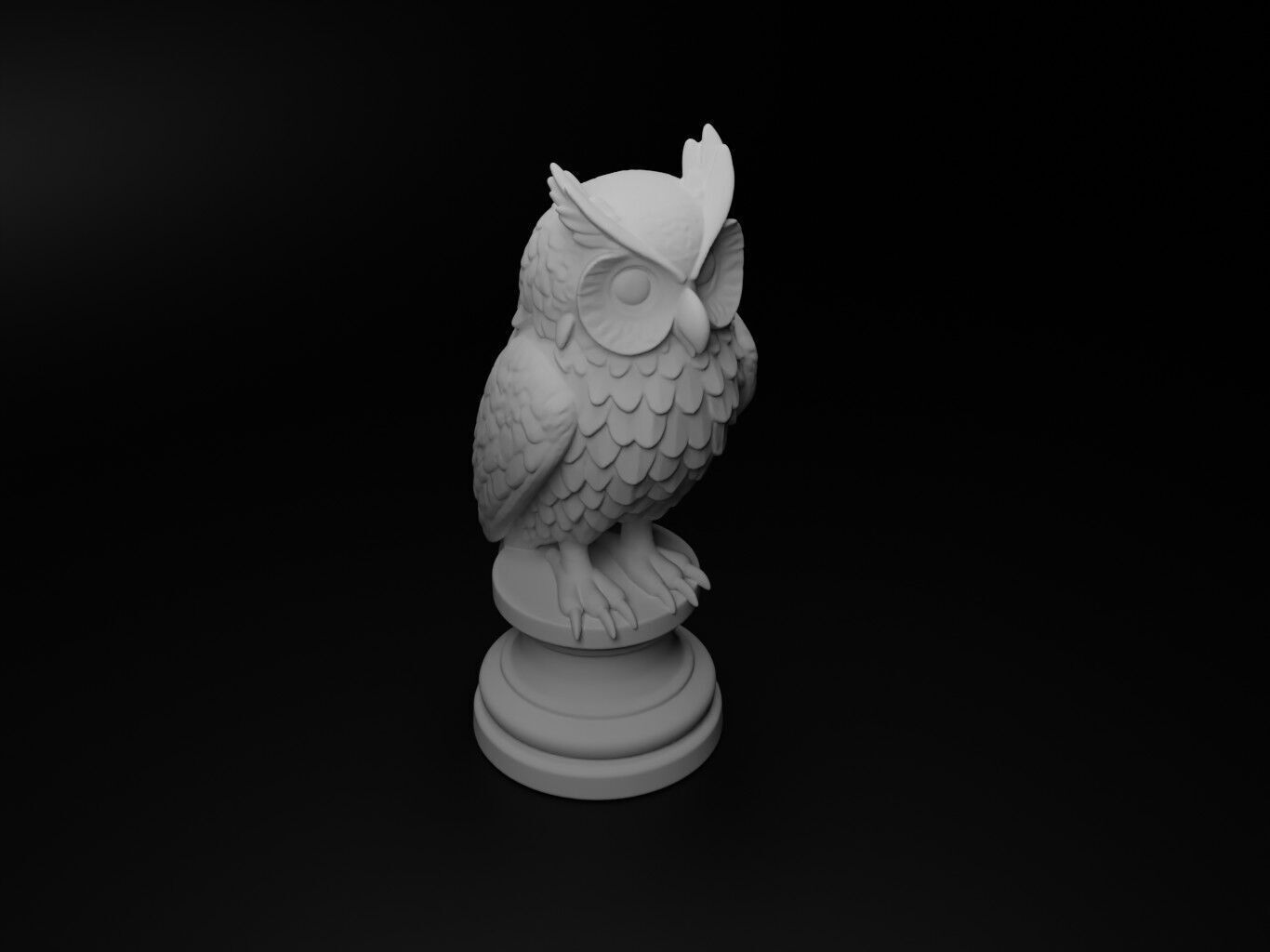 owl Animal Chess 3D print model_2