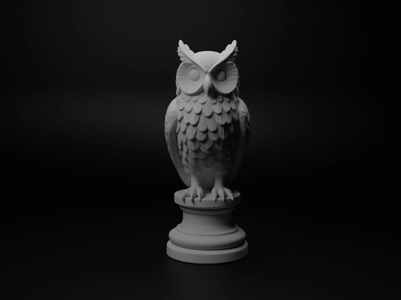 owl Animal Chess 3D print model_0