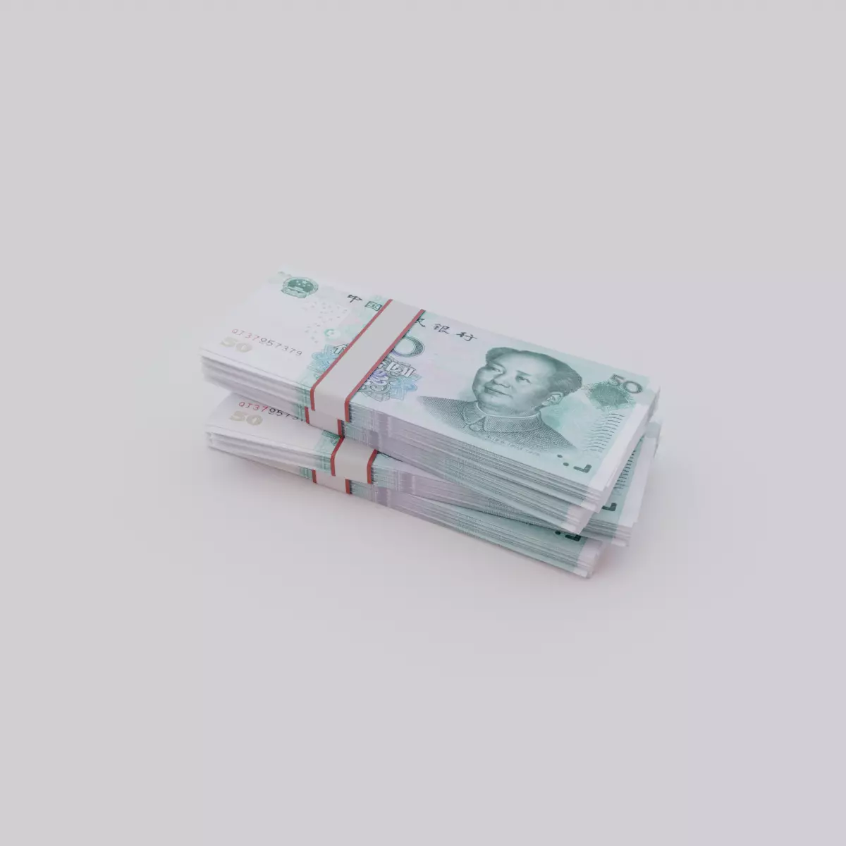 50 Chinese renminbi CNH Currency Low-poly 3D model_0