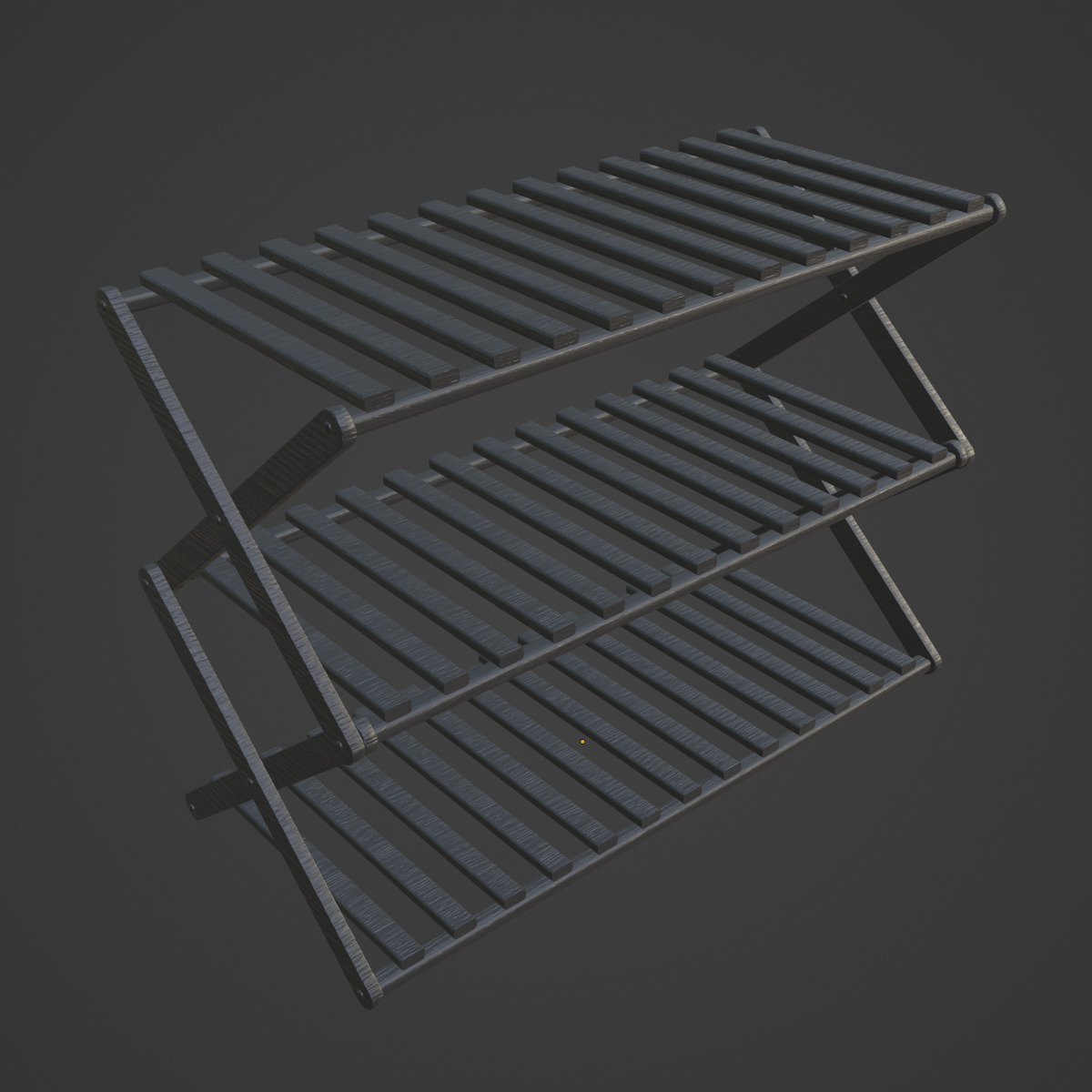 Modern Wooden Shoe Rack 04 Low-poly 3D model_6