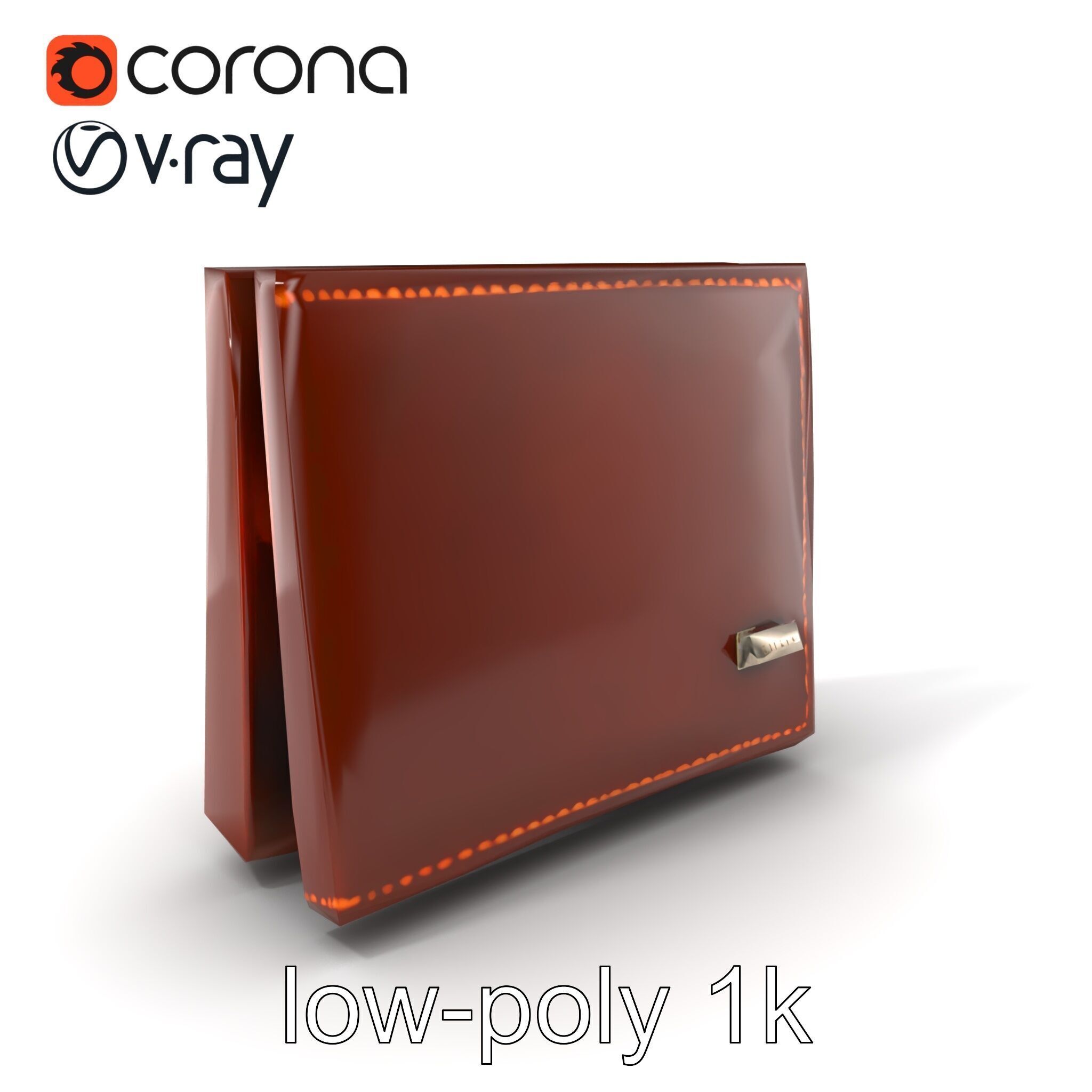 Luxury Leather Wallet Model Pack Low-poly 3D model_5