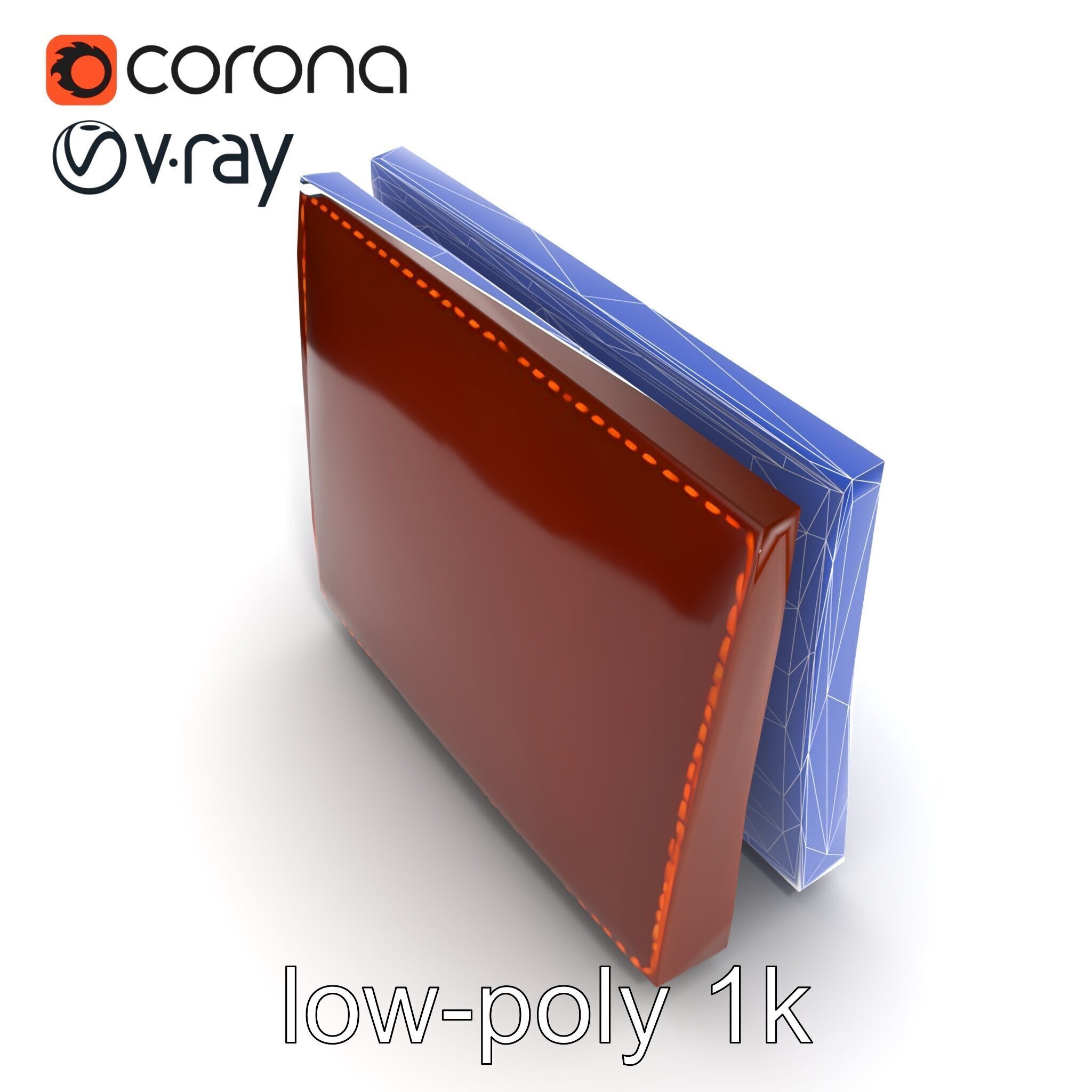 Luxury Leather Wallet Model Pack Low-poly 3D model_15