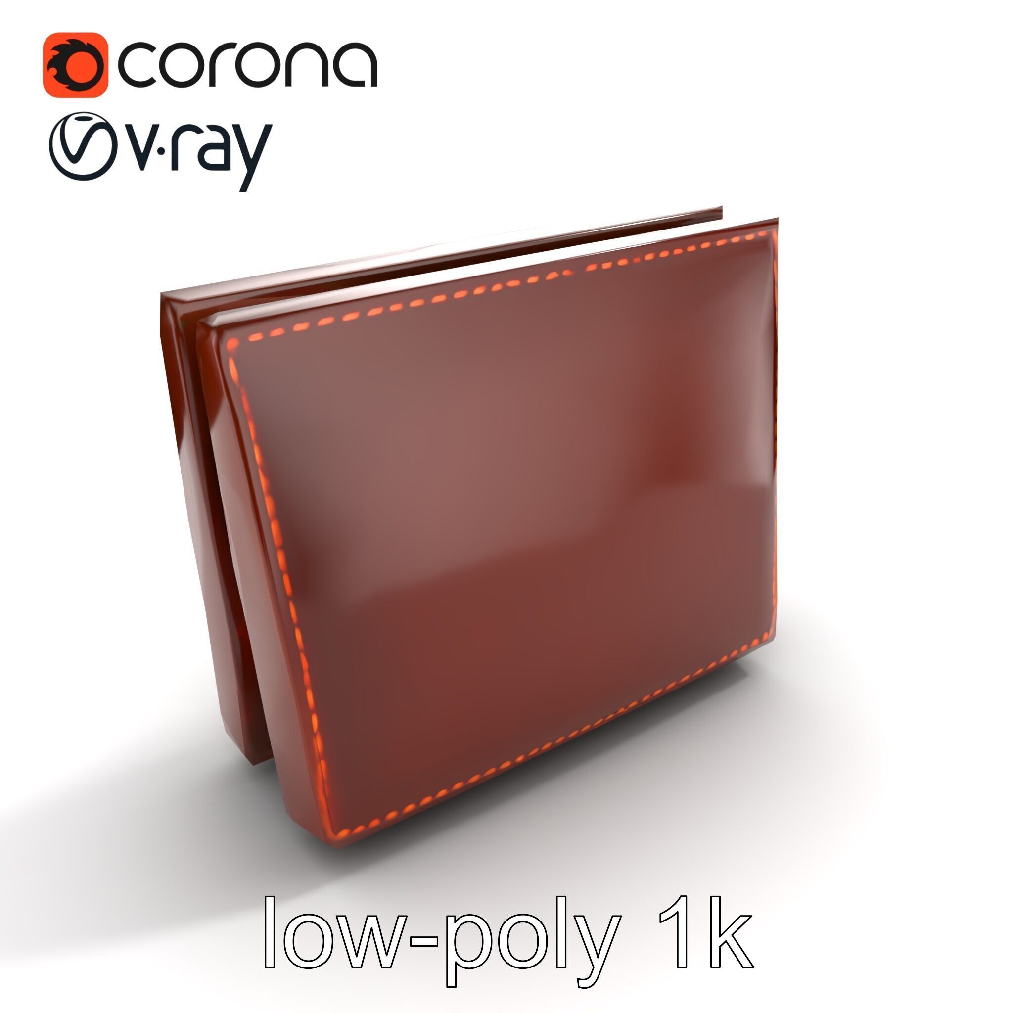 Luxury Leather Wallet Model Pack Low-poly 3D model_9