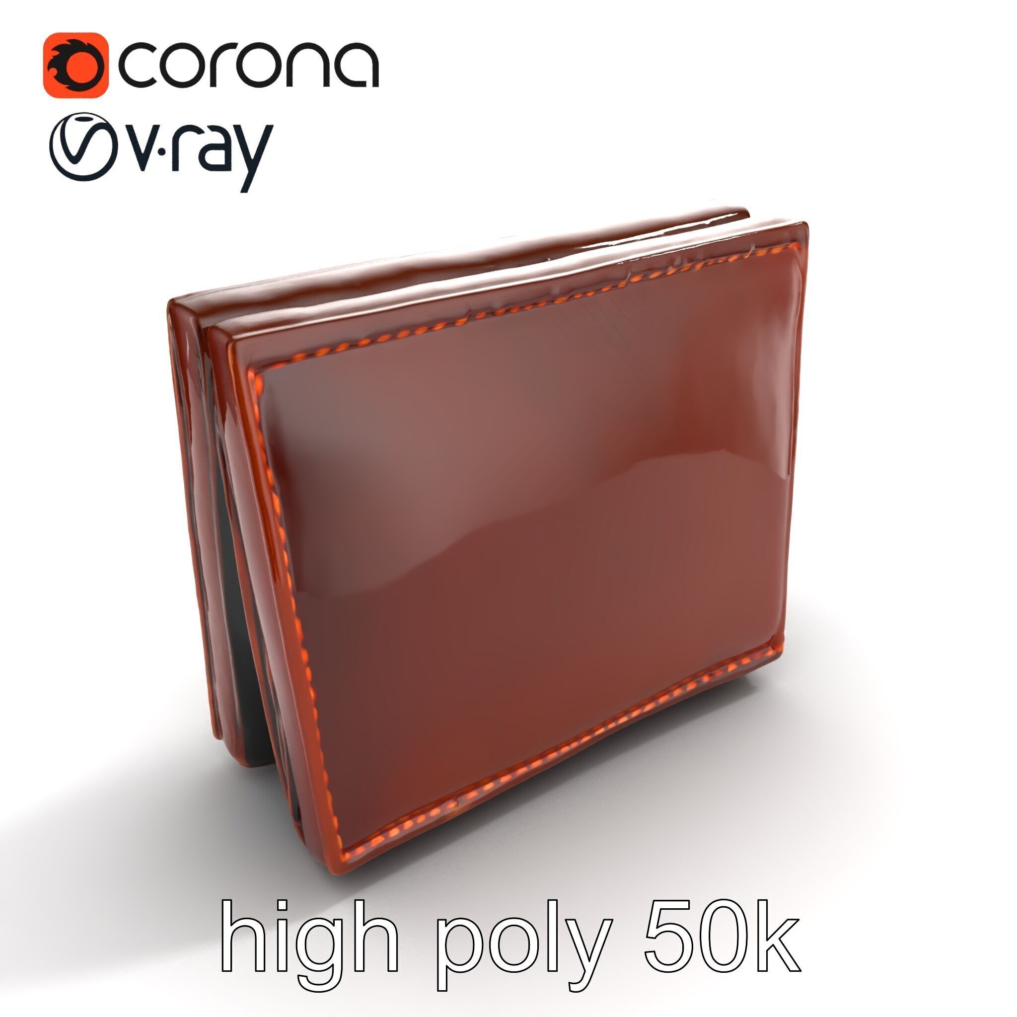 Luxury Leather Wallet Model Pack Low-poly 3D model_21