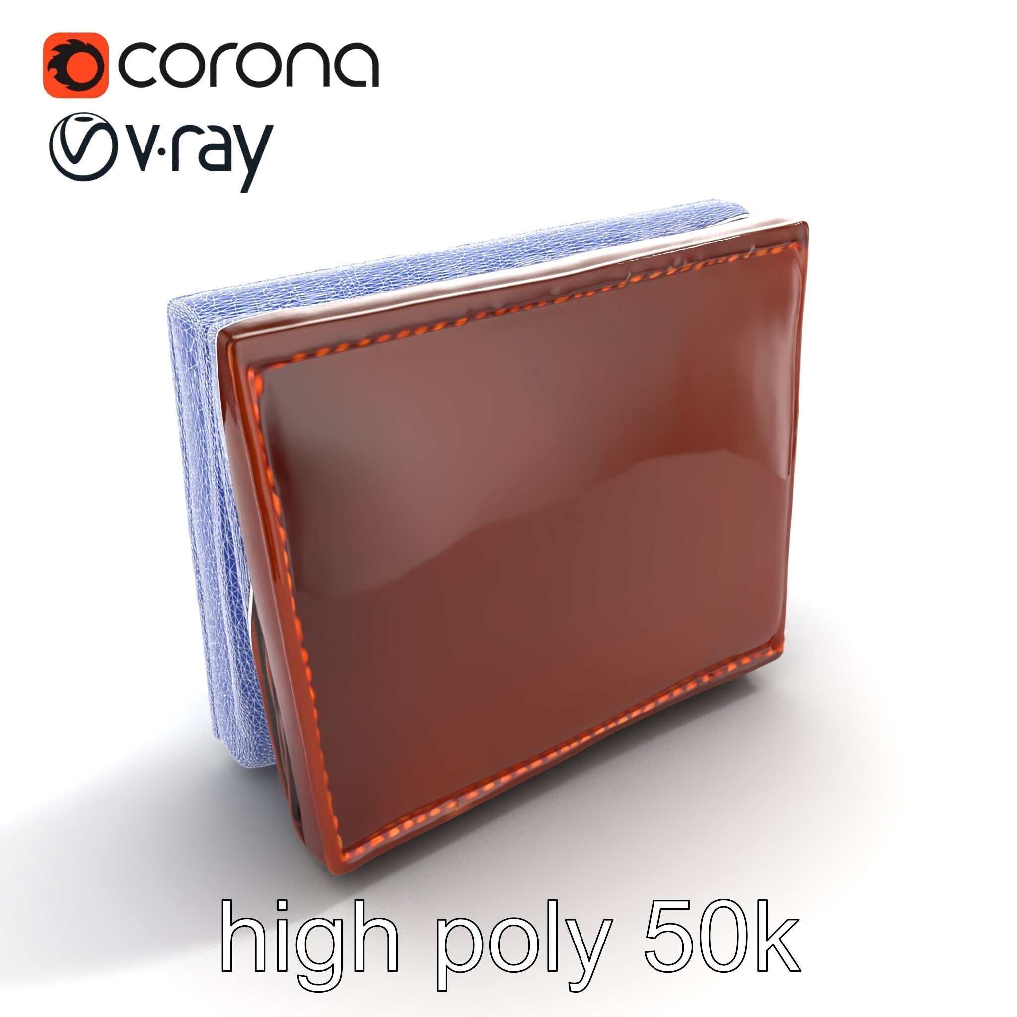 Luxury Leather Wallet Model Pack Low-poly 3D model_14