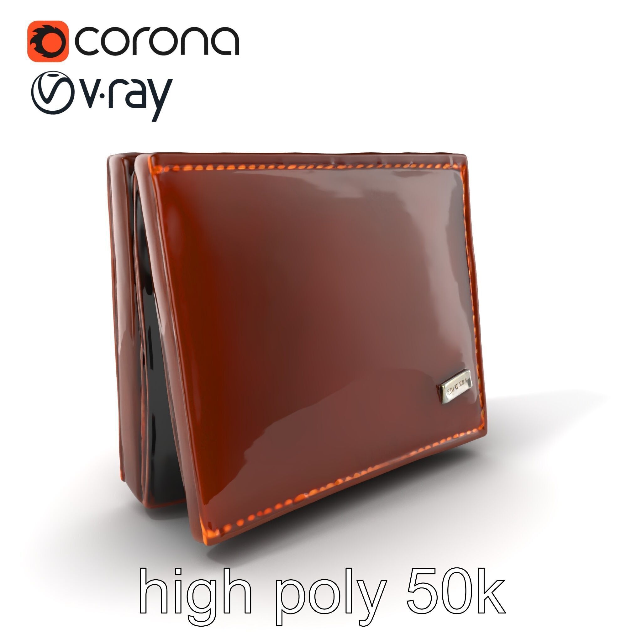 Luxury Leather Wallet Model Pack Low-poly 3D model_2