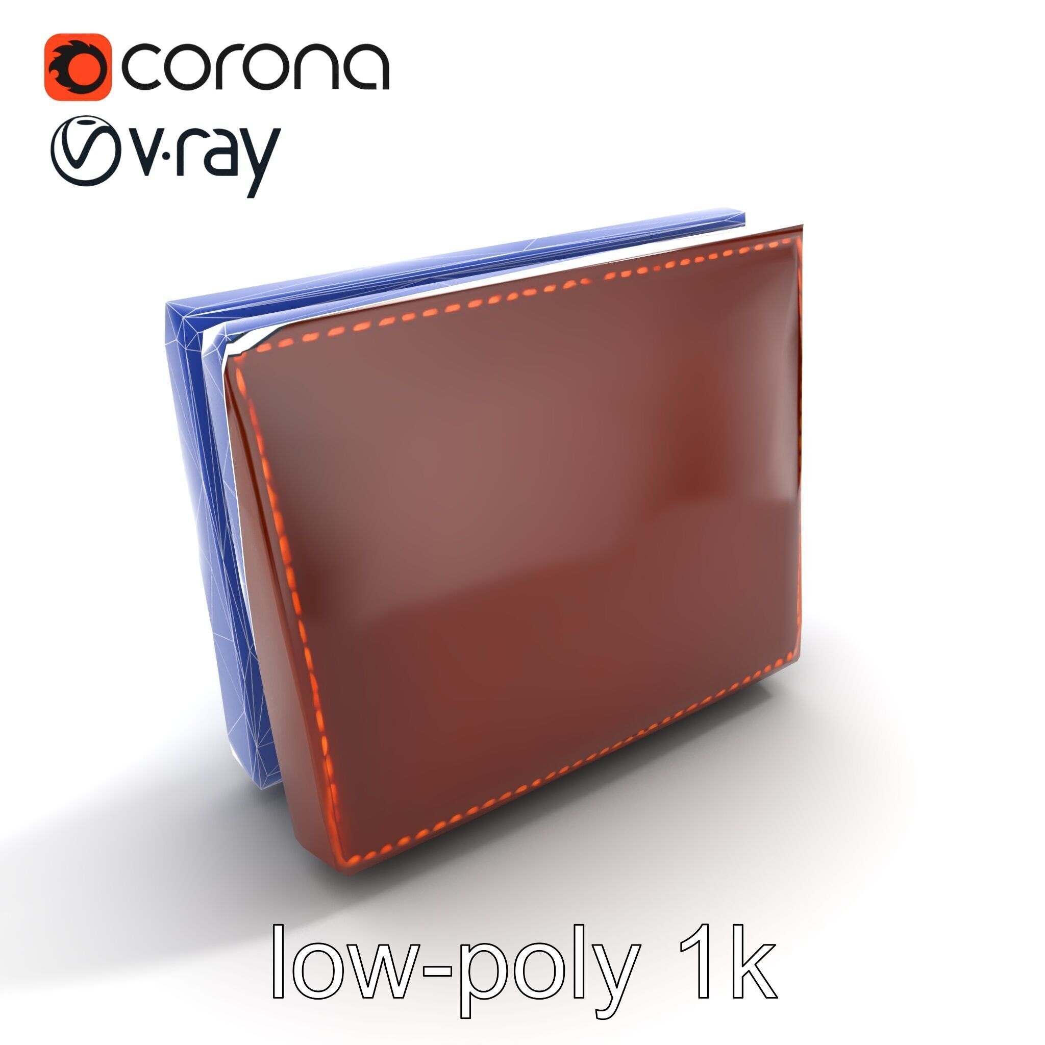 Luxury Leather Wallet Model Pack Low-poly 3D model_30