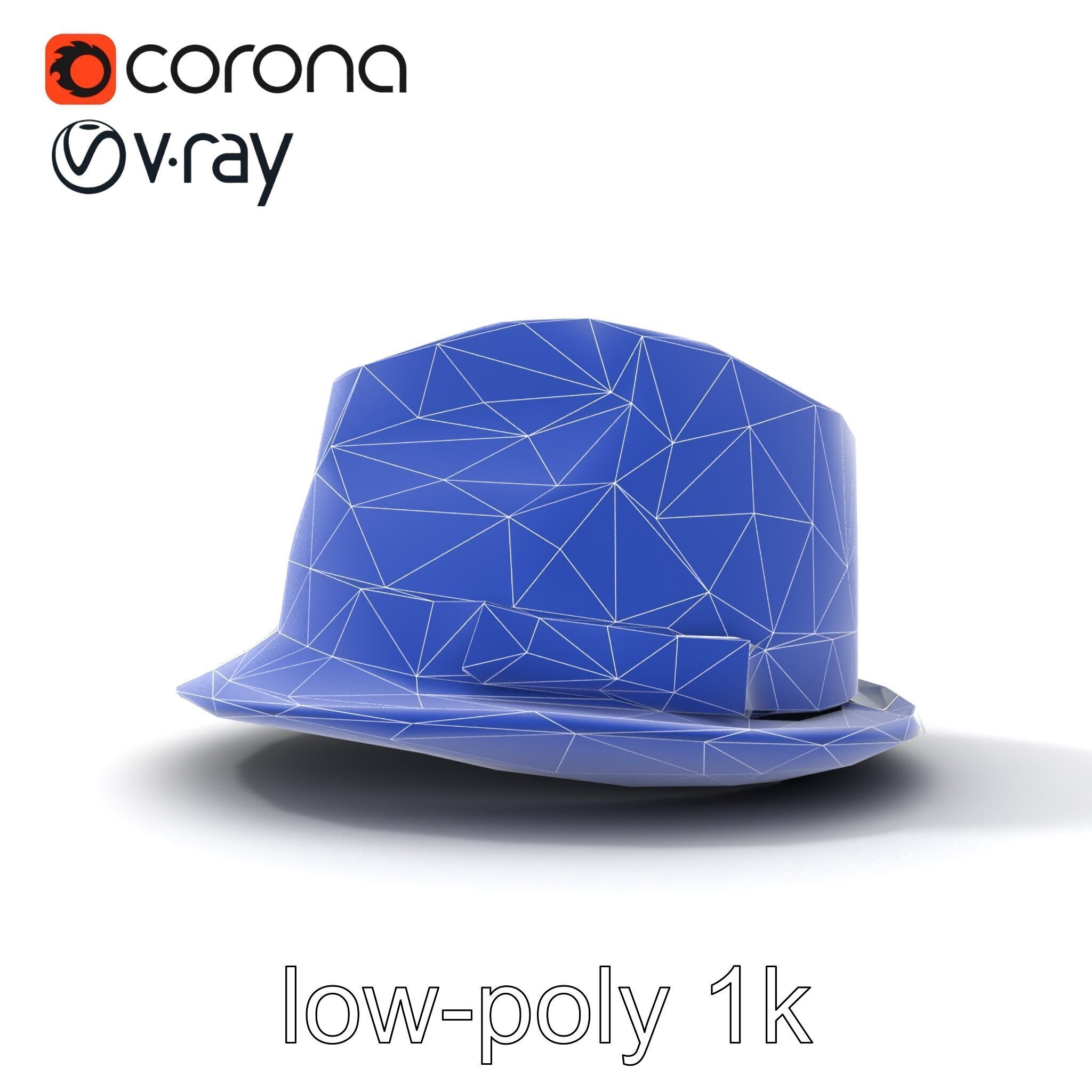 Classic Fedora Hat with Satin Band D Model Pack Low-poly 3D model_23