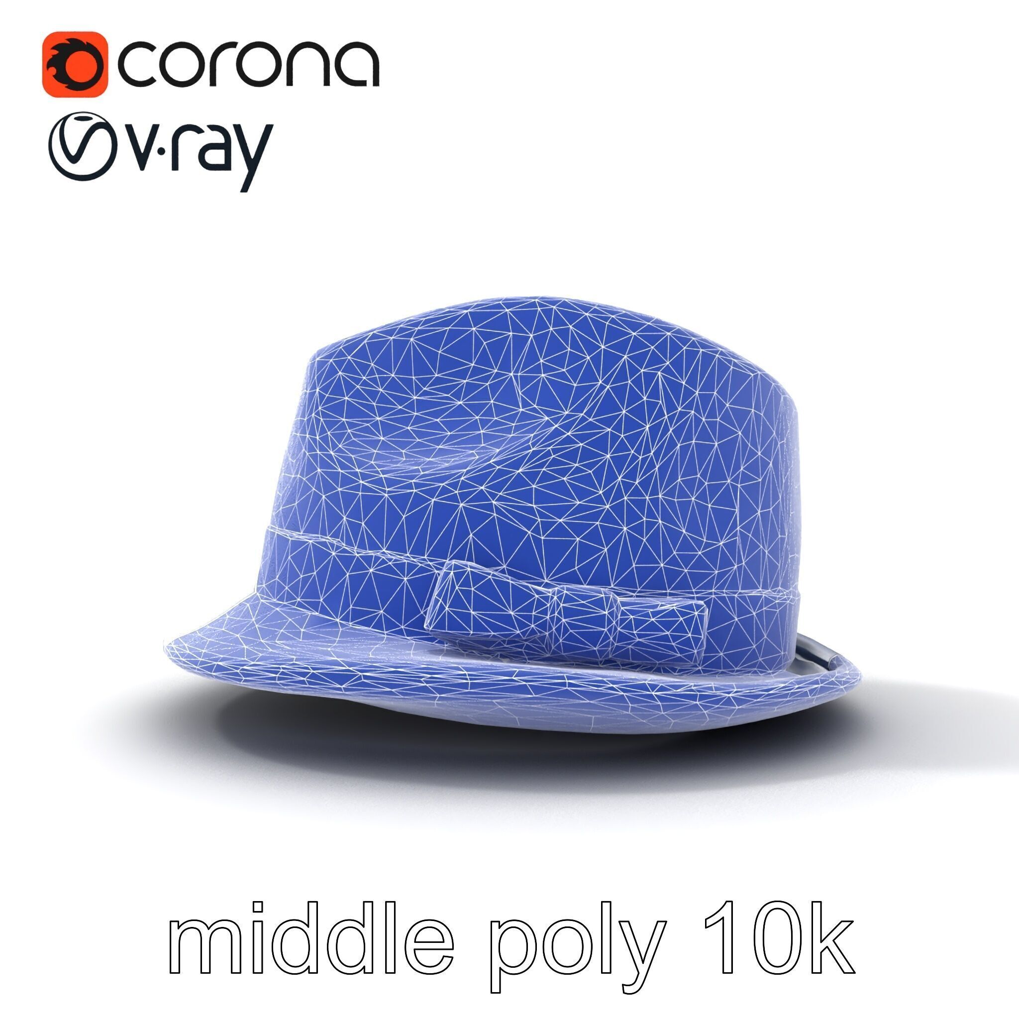 Classic Fedora Hat with Satin Band D Model Pack Low-poly 3D model_26
