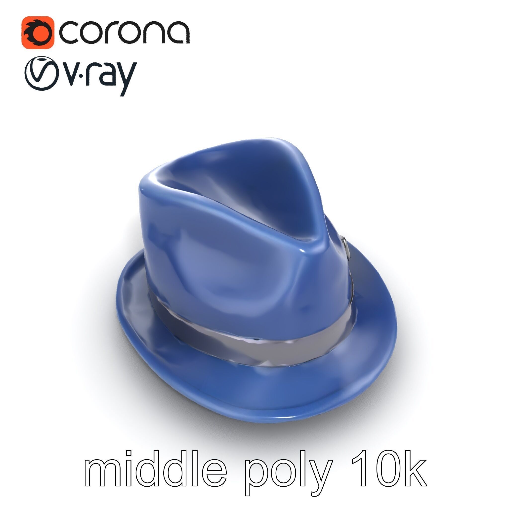 Classic Fedora Hat with Satin Band D Model Pack Low-poly 3D model_27