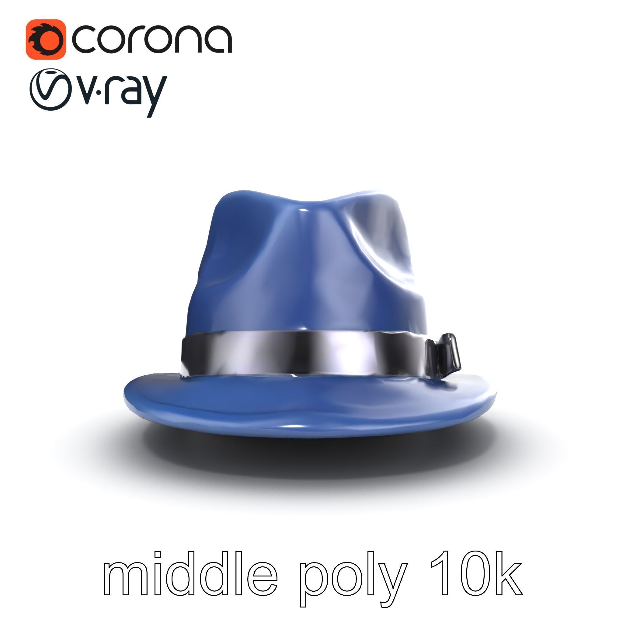 Classic Fedora Hat with Satin Band D Model Pack Low-poly 3D model_28