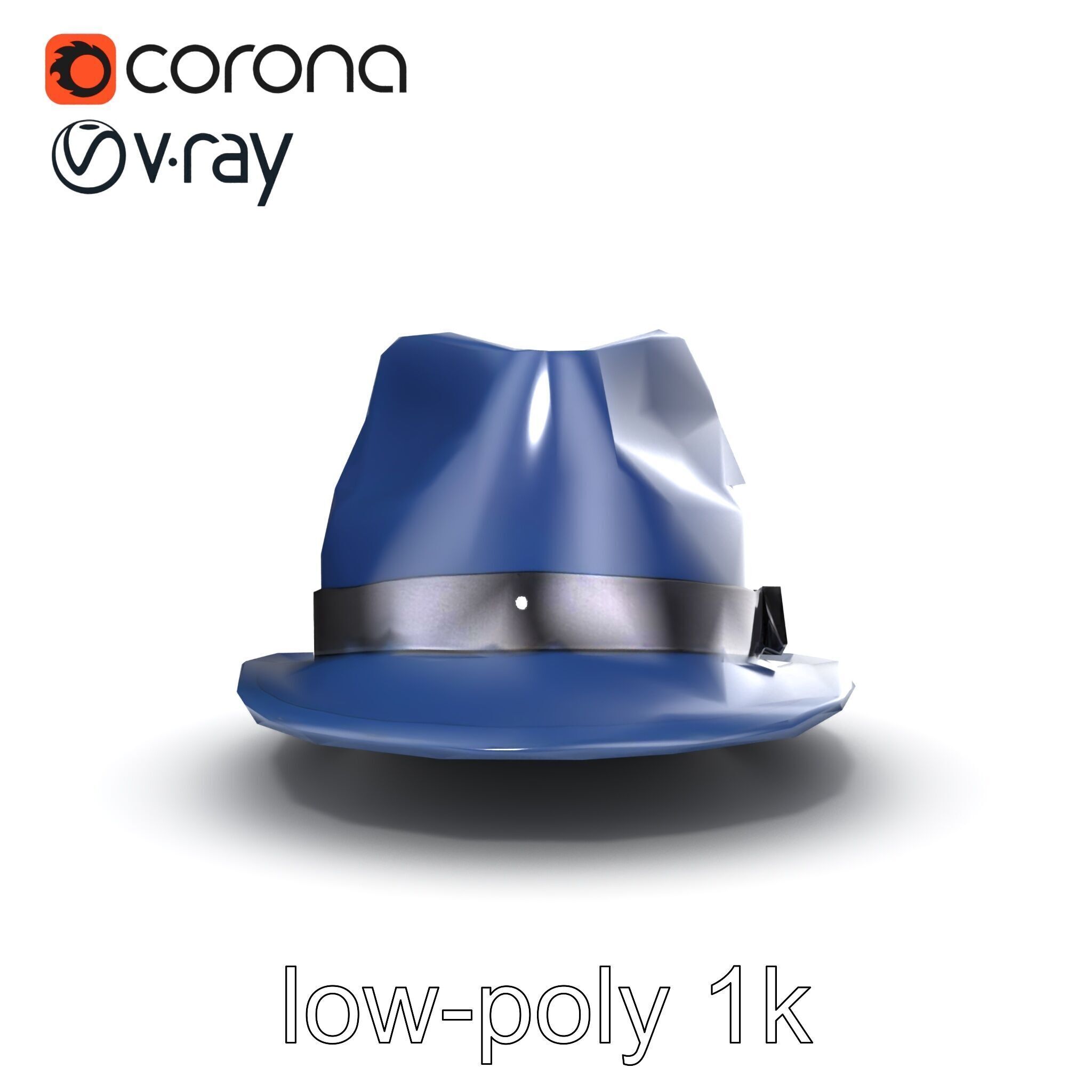 Classic Fedora Hat with Satin Band D Model Pack Low-poly 3D model_22
