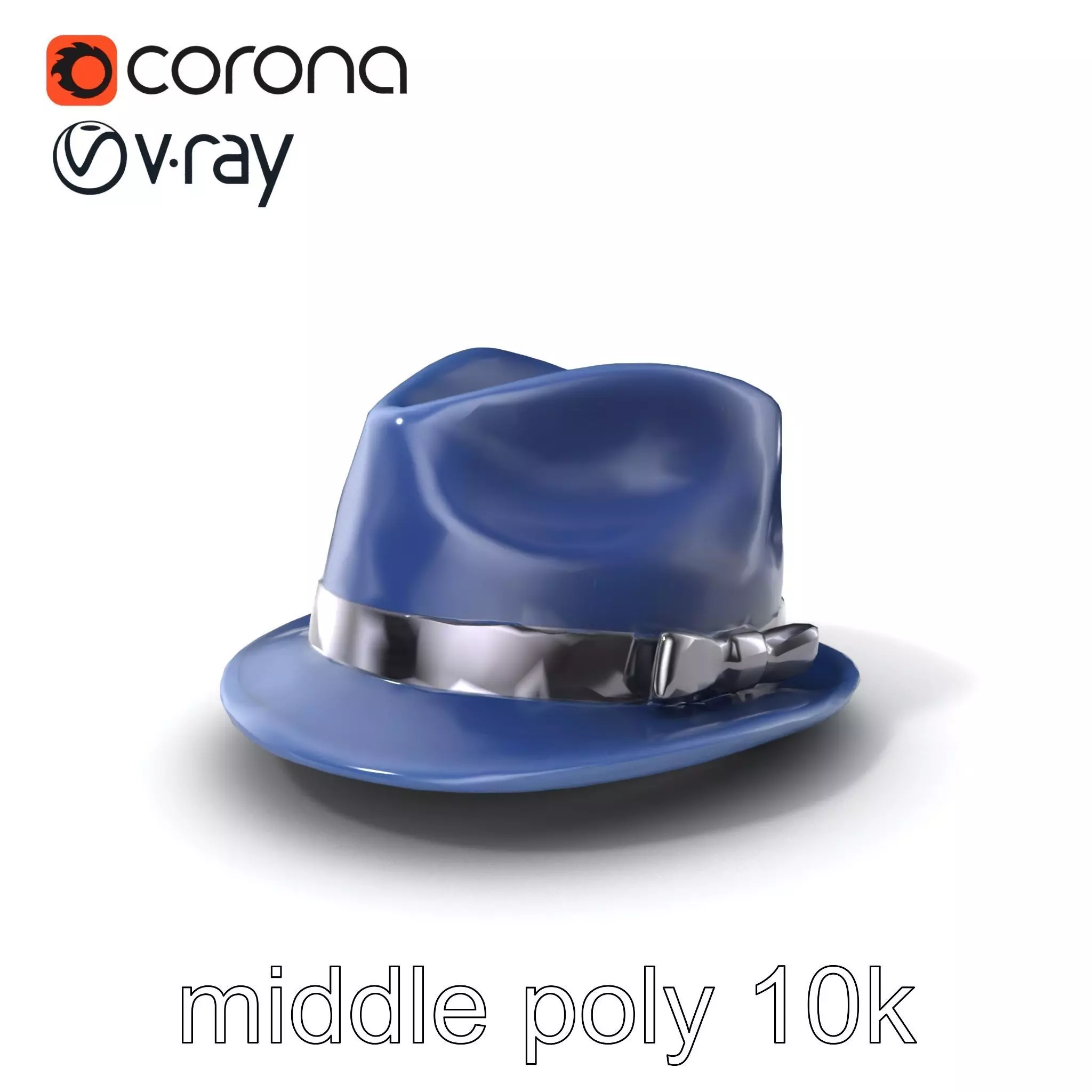 Classic Fedora Hat with Satin Band D Model Pack Low-poly 3D model_0