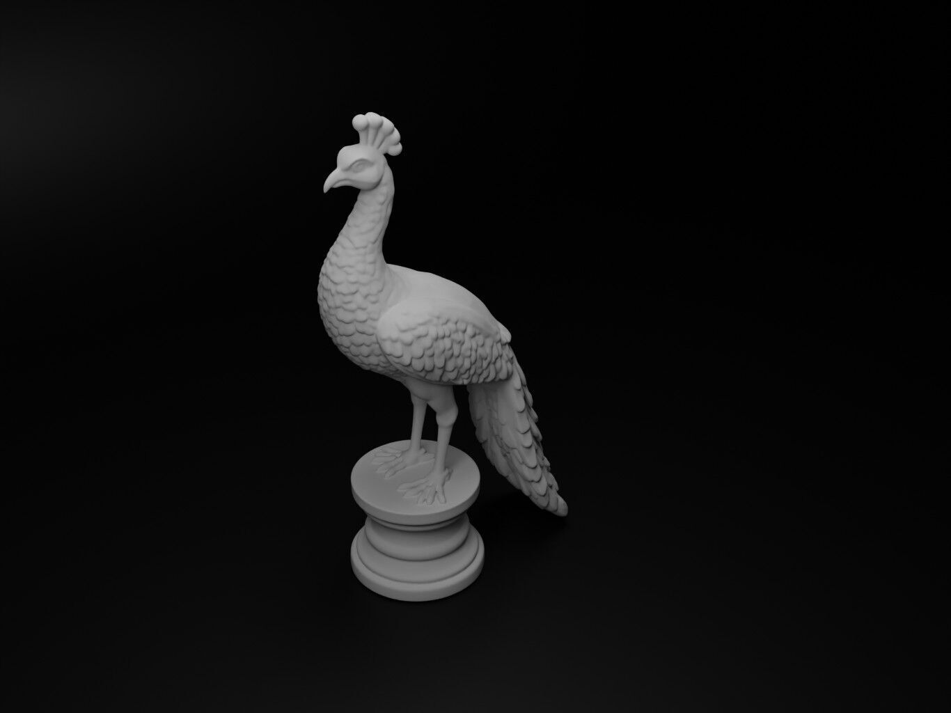 peacock Animal Chess 3D print model_2