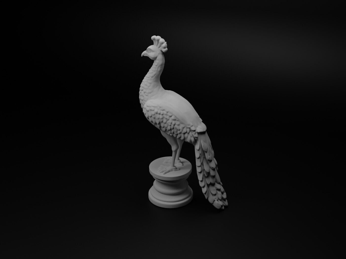 peacock Animal Chess 3D print model_1