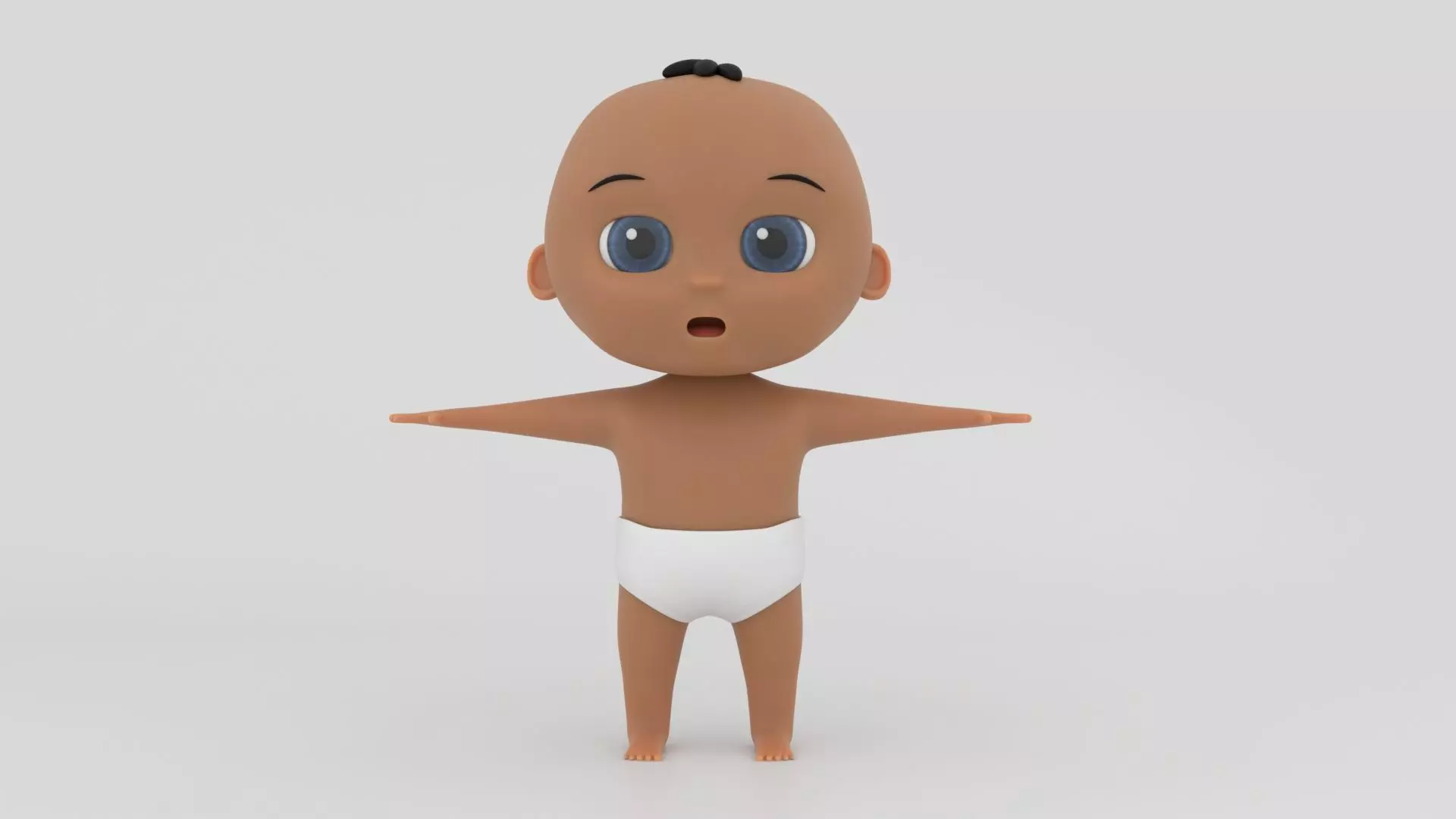 Cartoon Baby Rigged 3D model Low-poly 3D model