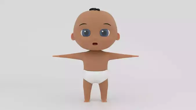 Cartoon Baby Rigged 3D model