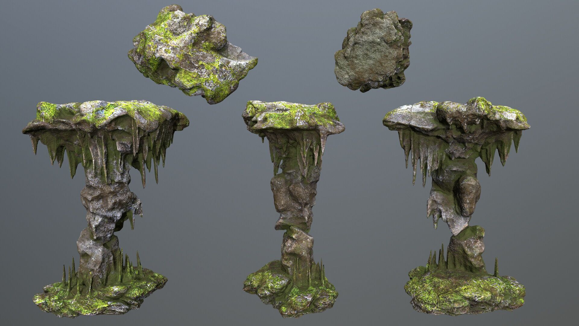 cave rocks 1 Low-poly 3D model_3